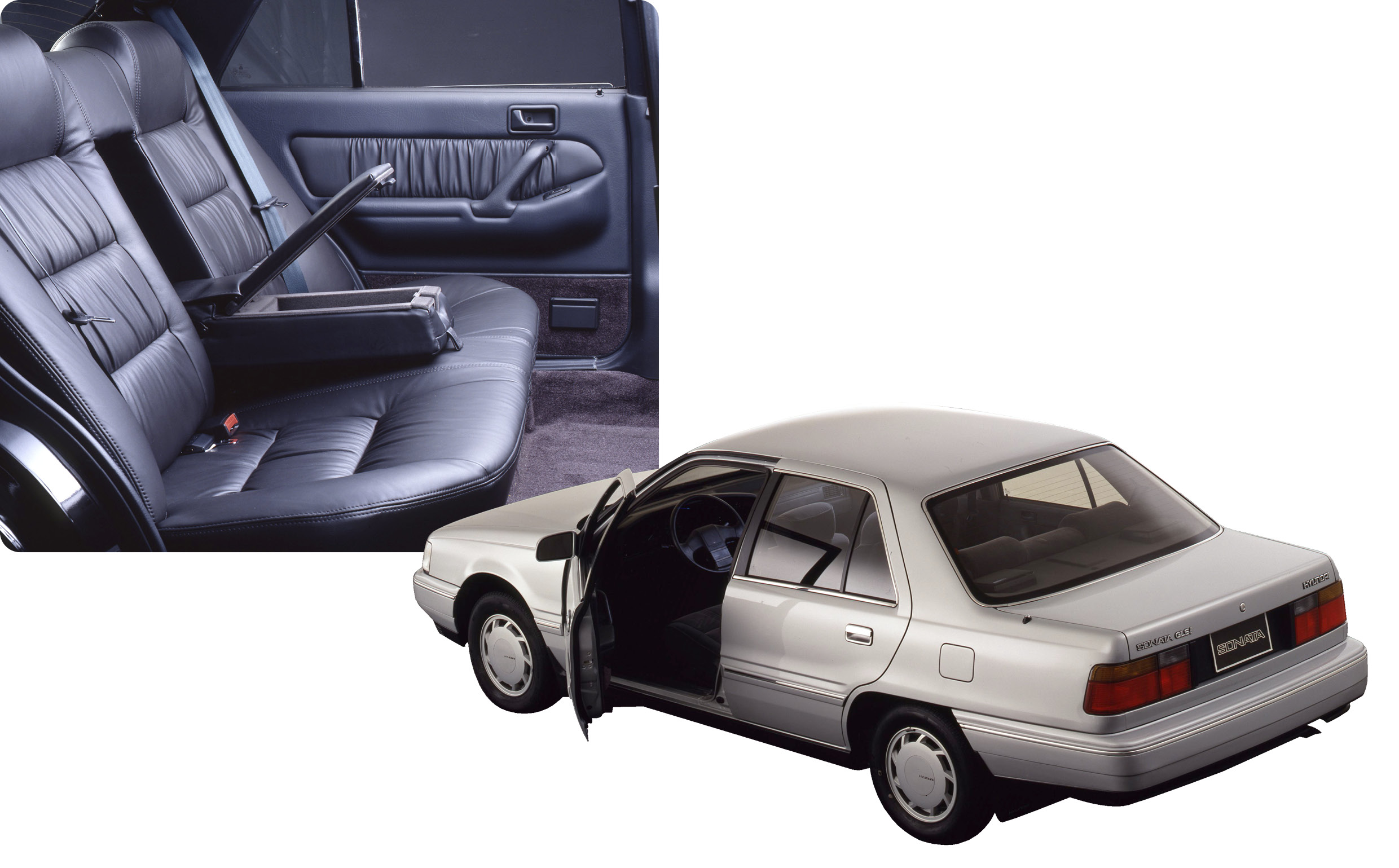 2세대 쏘나타 후측면 모습 및 뒷좌석 모습