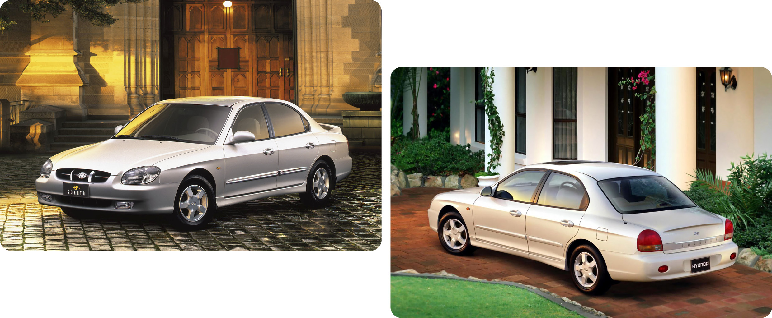 4세대 쏘나타 전측면 및 후측면 모습