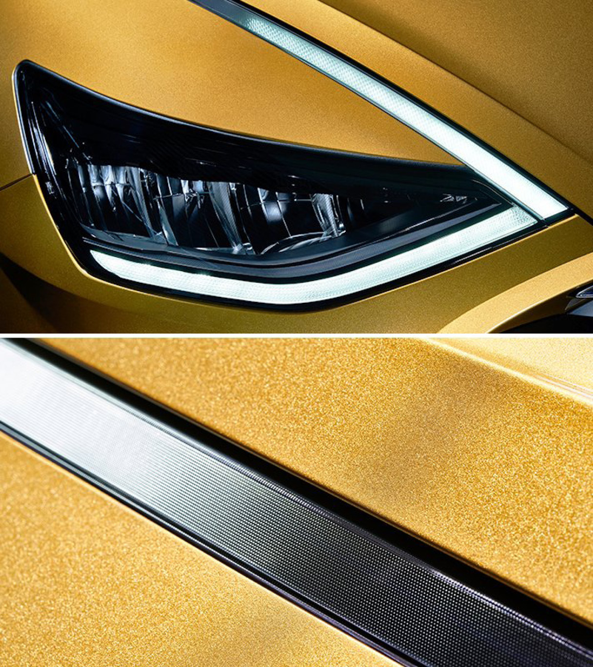 8세대 쏘나타의 주간주행등 클로즈업 모습