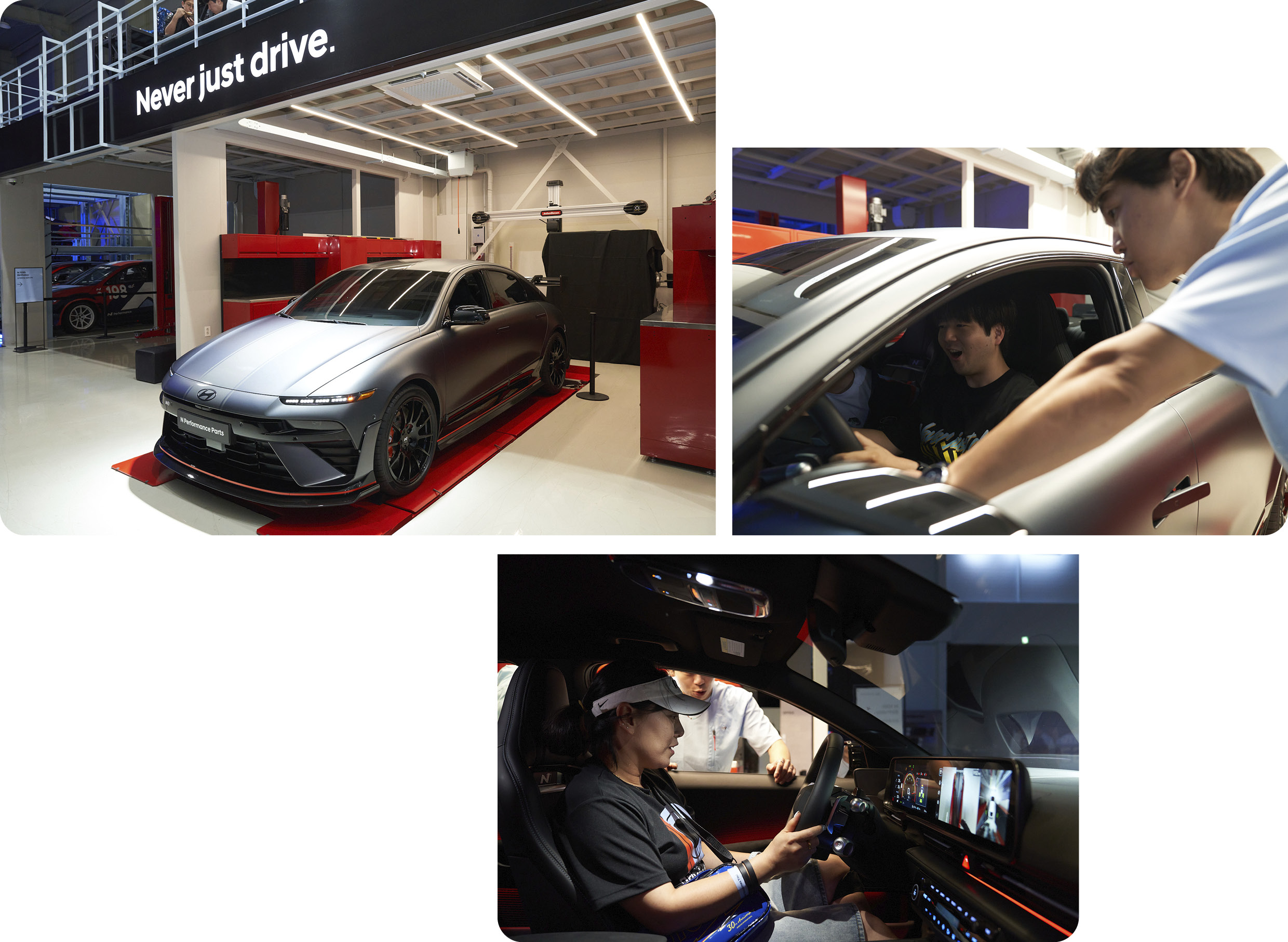 Viewers looking at Ioniq 6N displayed in the N Archive