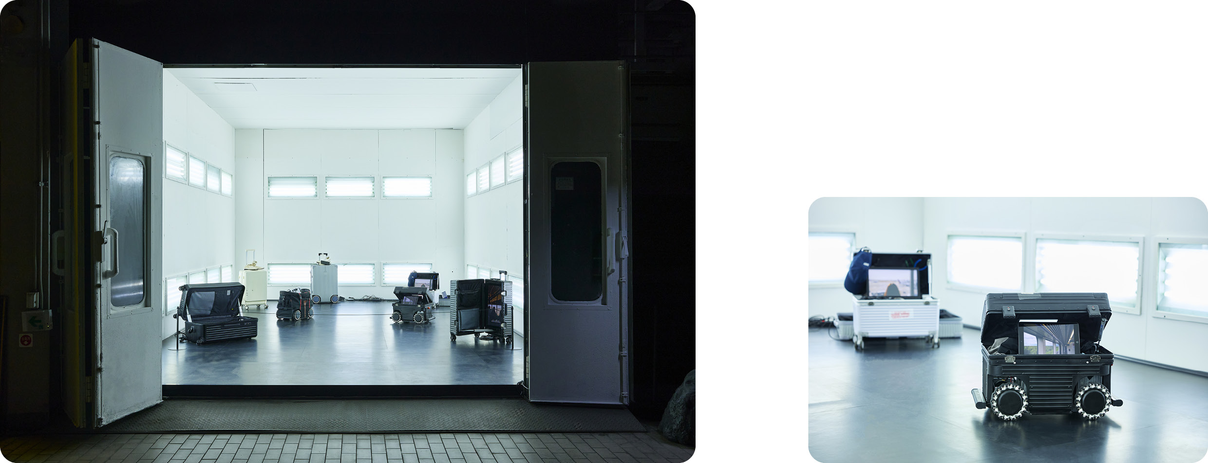 부유된 덩이말 전시물