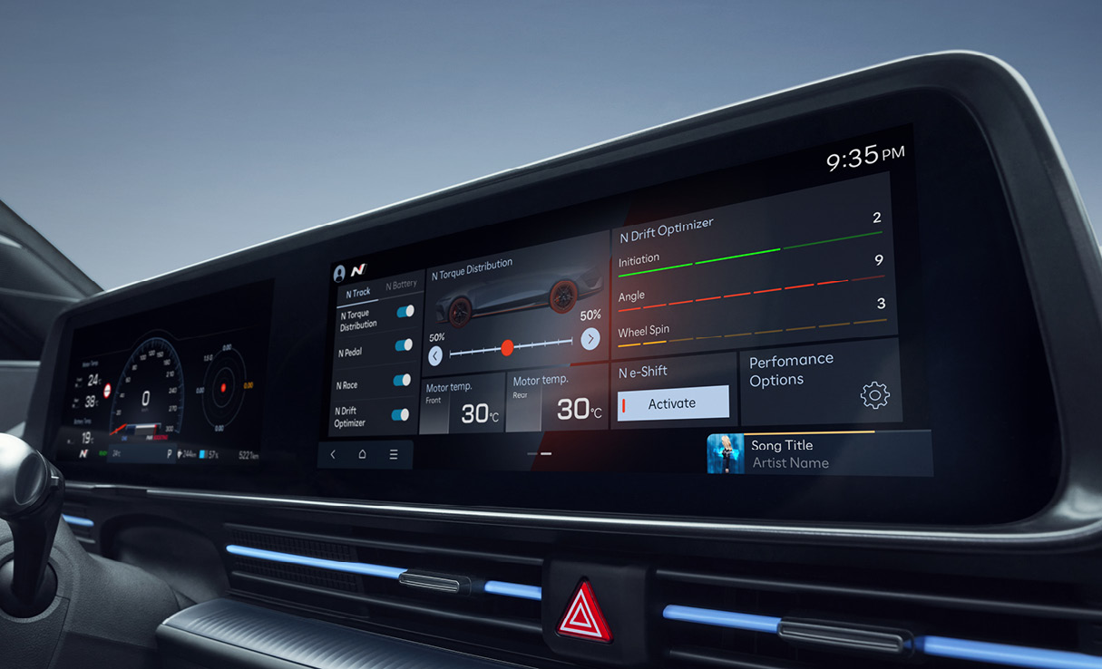 아이오닉 6 N의 N 드리프트 옵티마이저 화면 모습