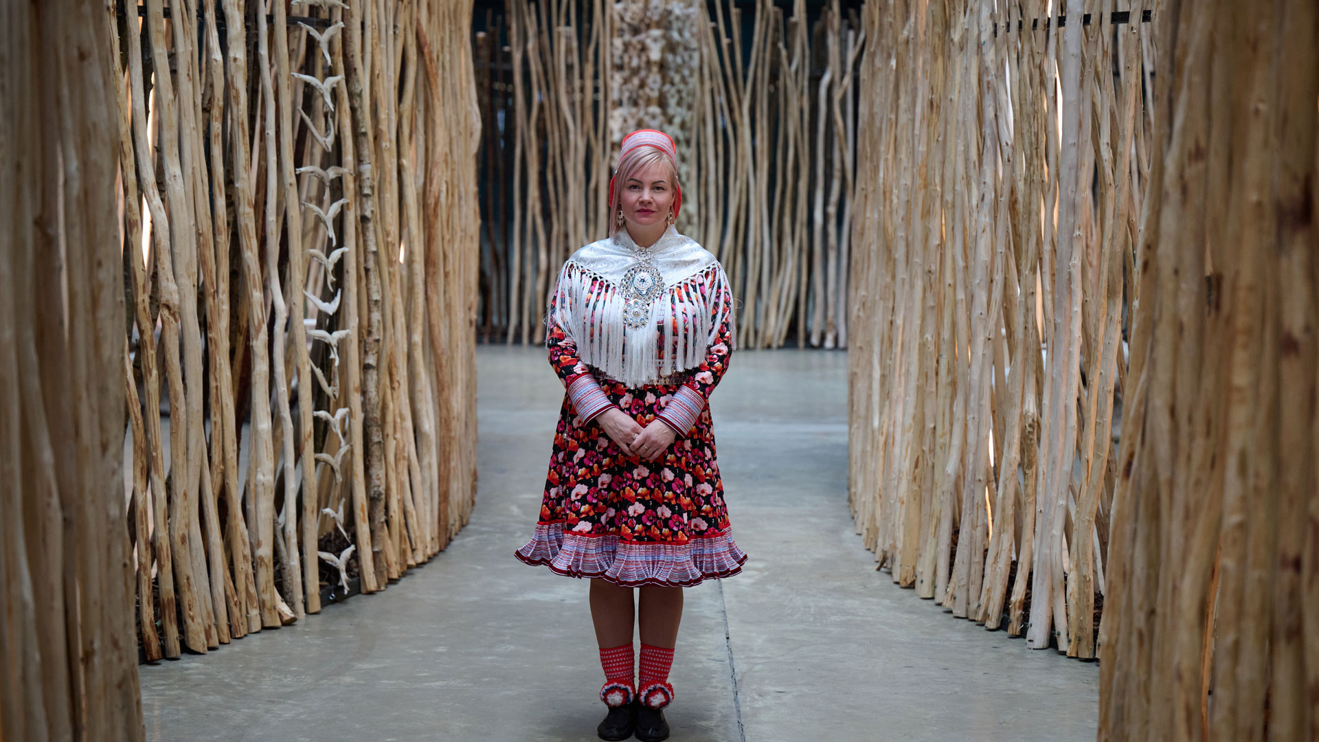 Máret Ánne Sara (Hyundai Commission artist). Photo © Tate (Ben Fisher)