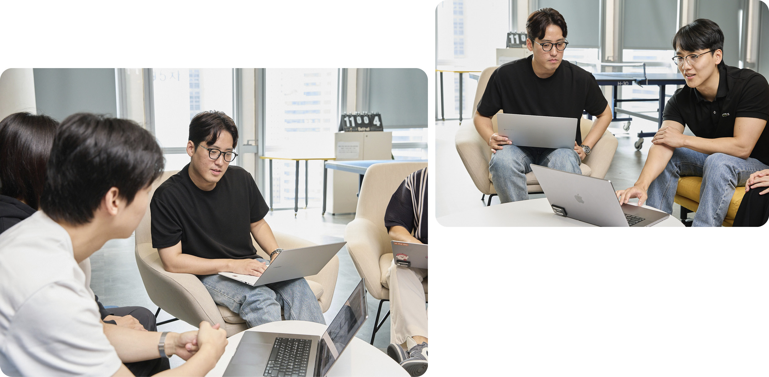 드라이빙인사이트 프로젝트를 위해 회의 중인 ICT본부 직원들