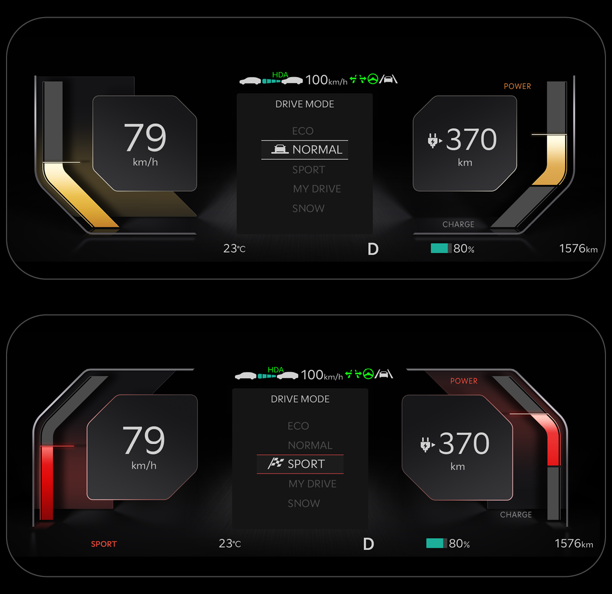 EV5에 적용된 신규 테마 클러스터 디자인을 보여주는 사진