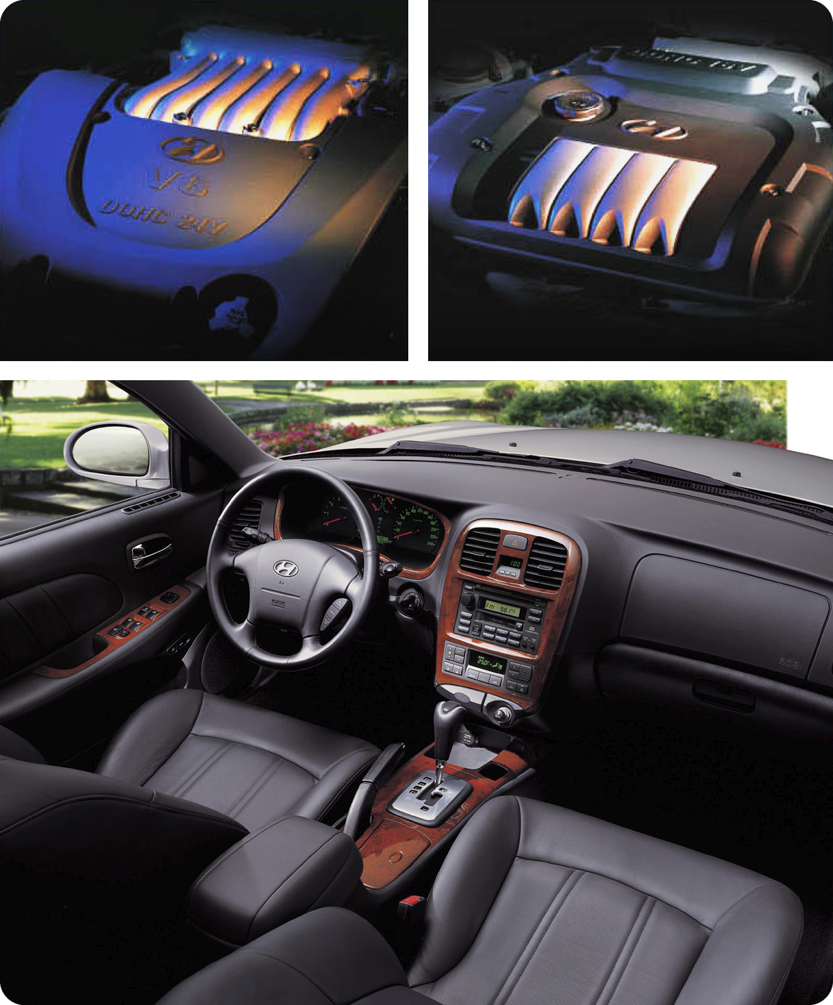 4세대 쏘나타의 엔진과 실내 모습