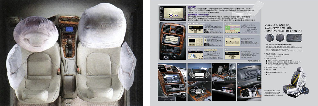 4세대 쏘나타의 에어백과 주요 사양