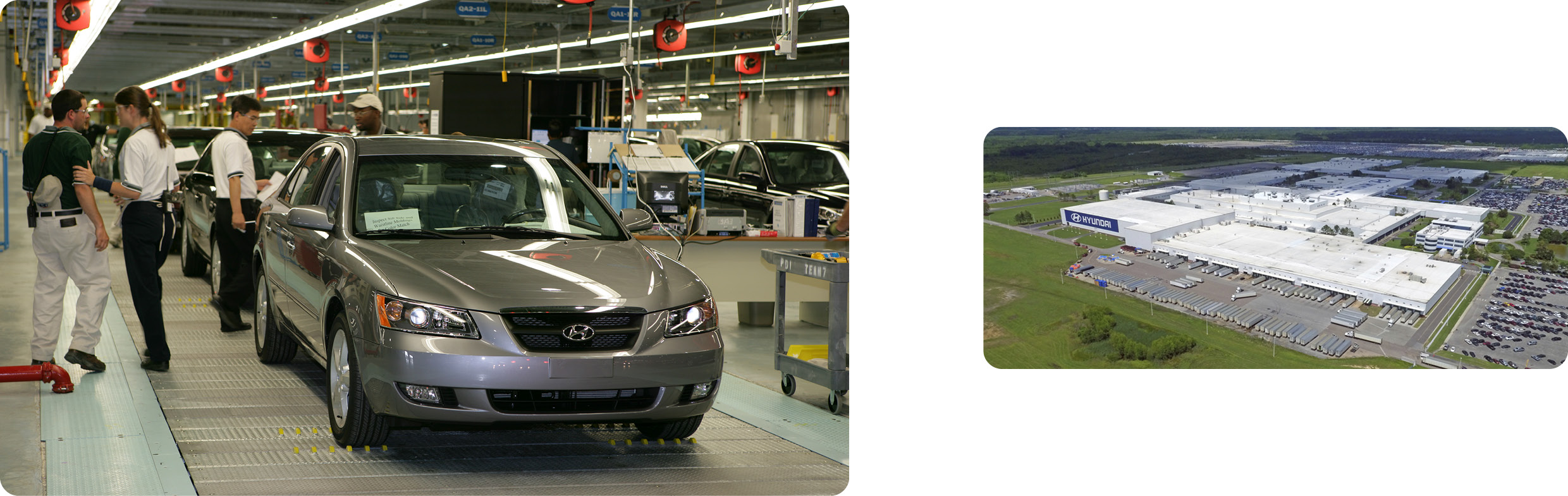 5세대 쏘나타를 미국 현지에서 생산하는 모습