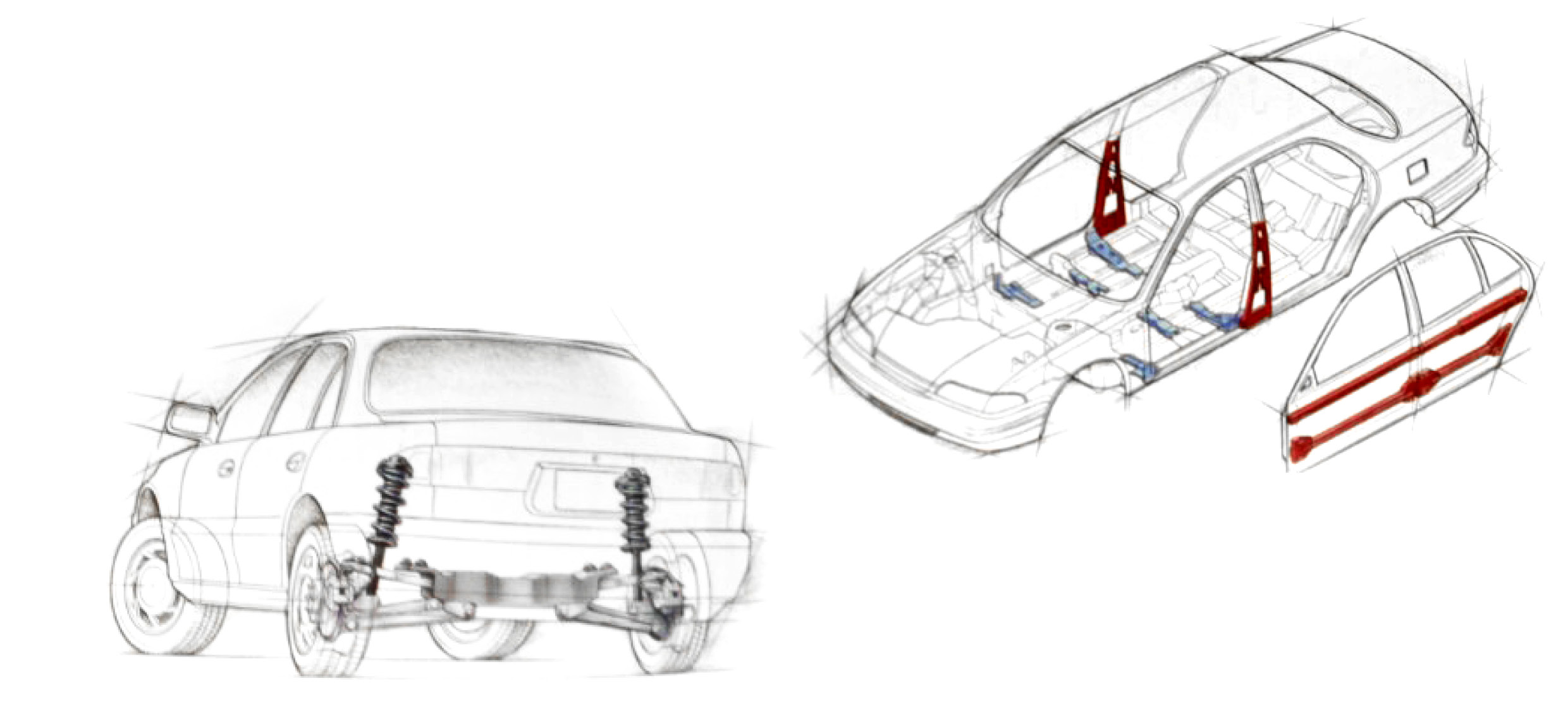 3세대 쏘나타의 섀시 이미지