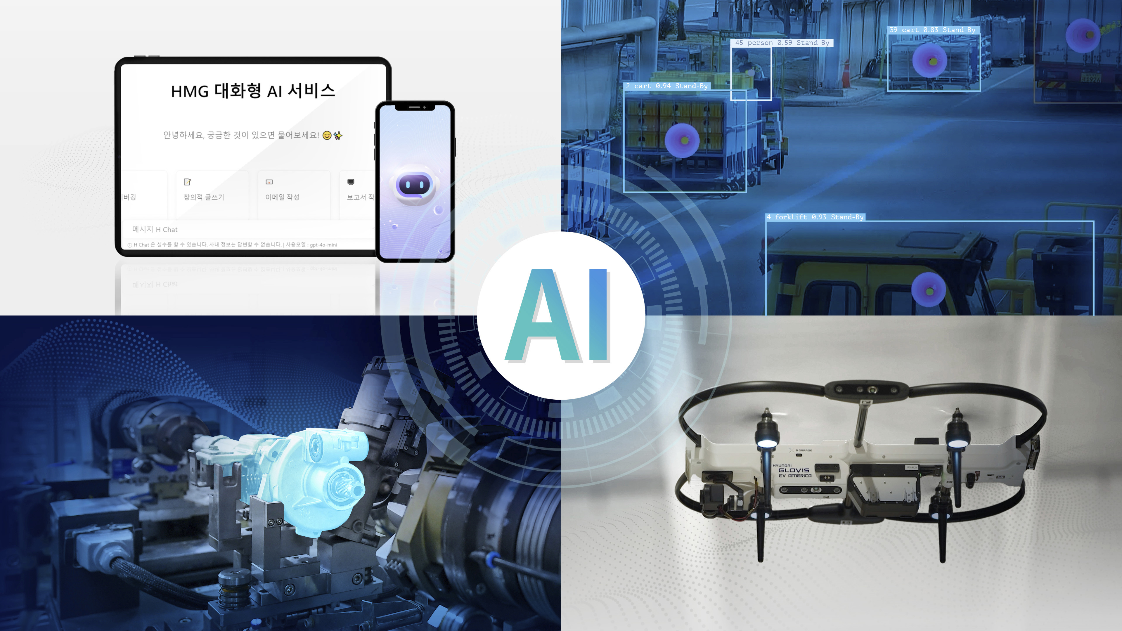 Artwork showing Hyundai Motor Group's AI utilization cases