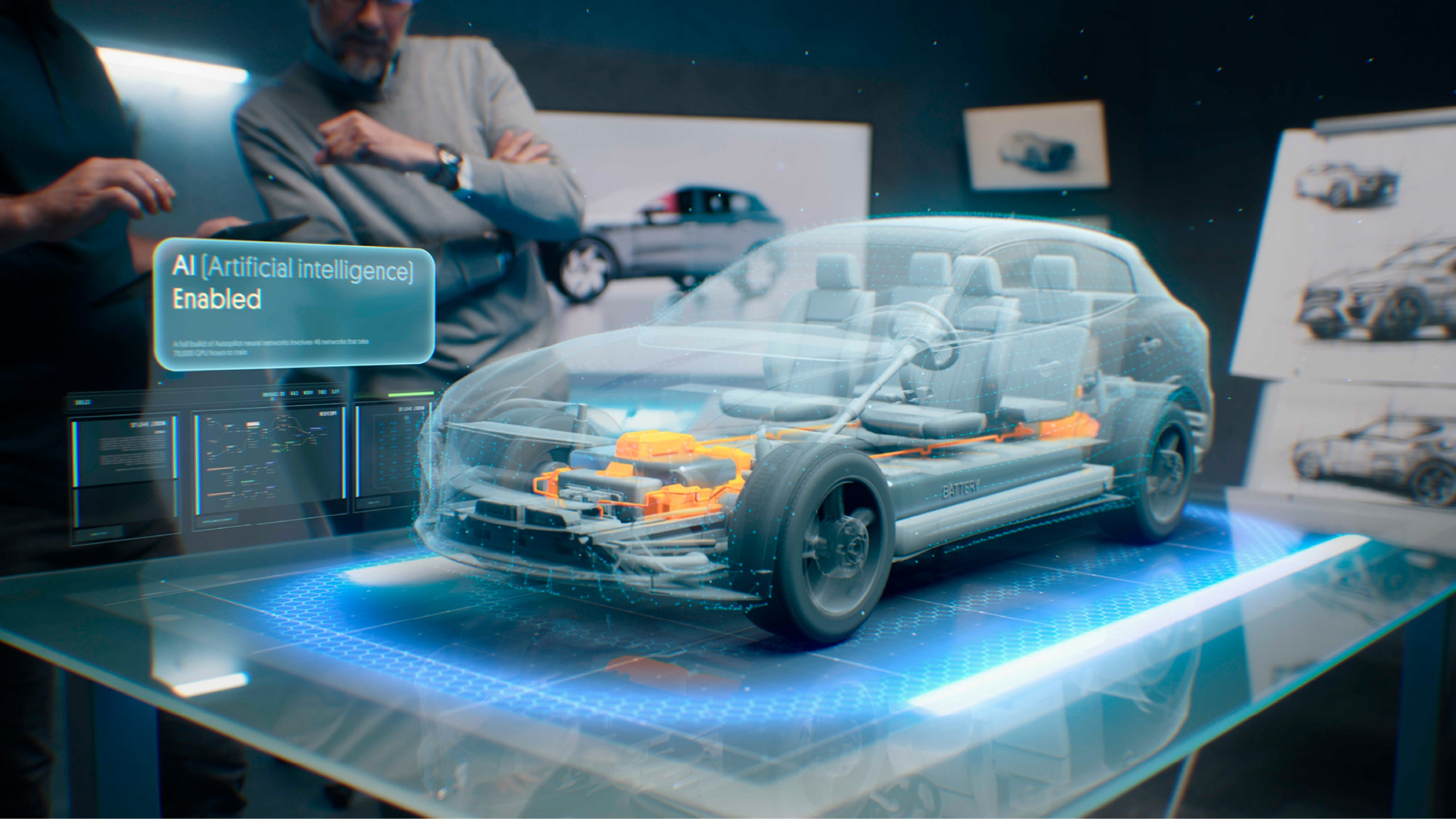 A rendering showing how AI performs tasks