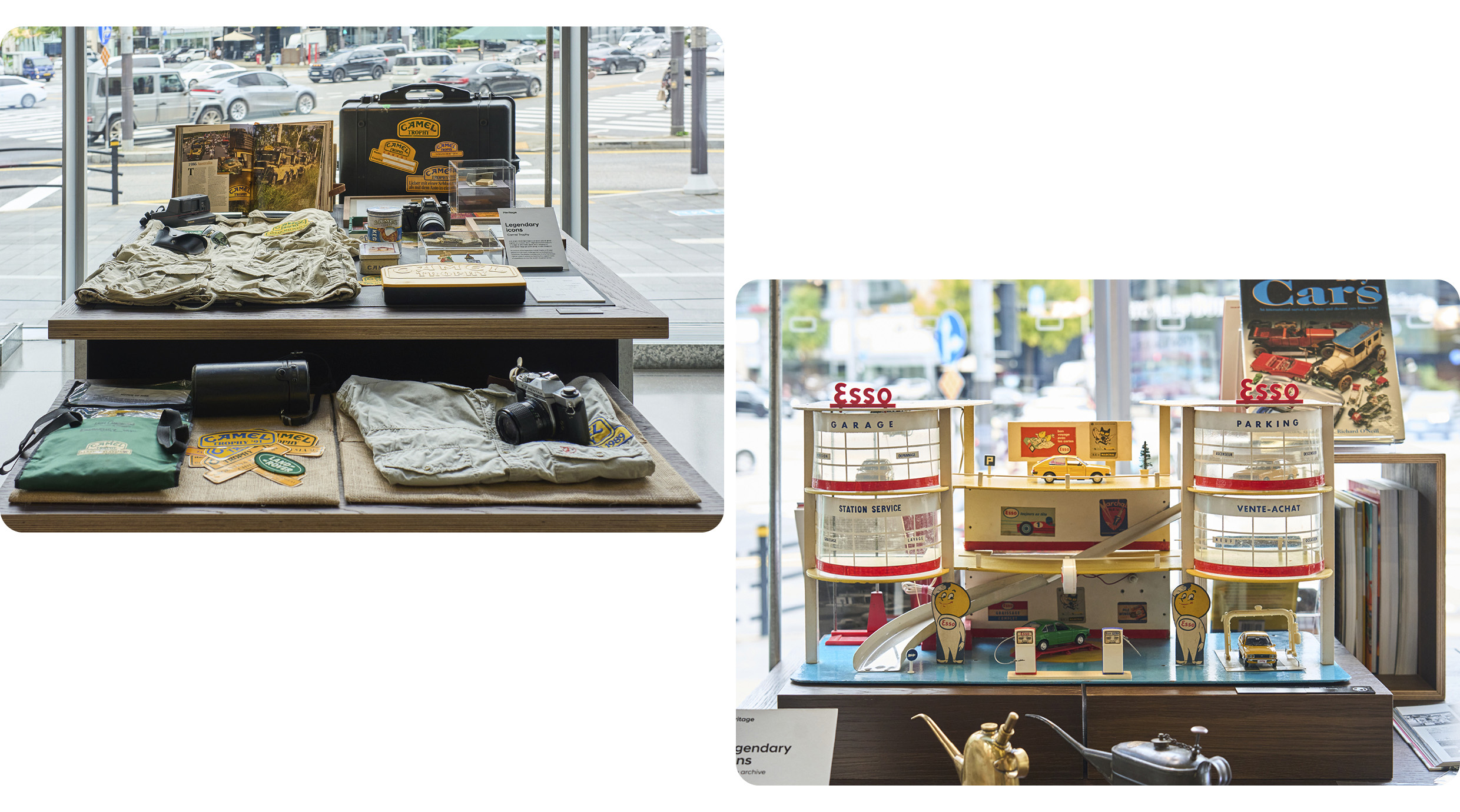 오토라이브러리에 전시된 각종 수집품들의 모습