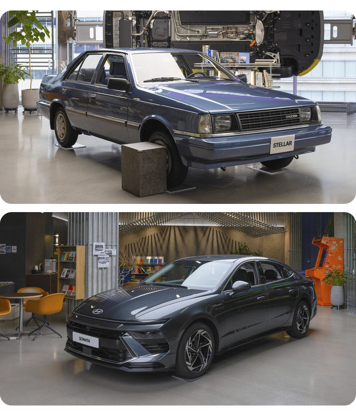 스텔라 & 쏘나타 특별 전시가 진행 중인 모습