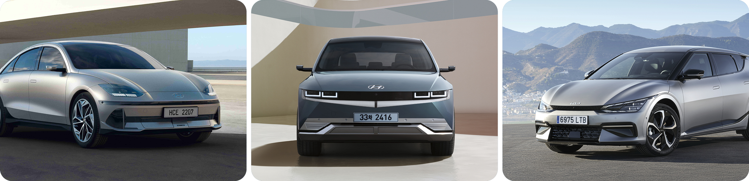 Hyundai Ioniq 6 and Ioniq 5, and Kia EV6