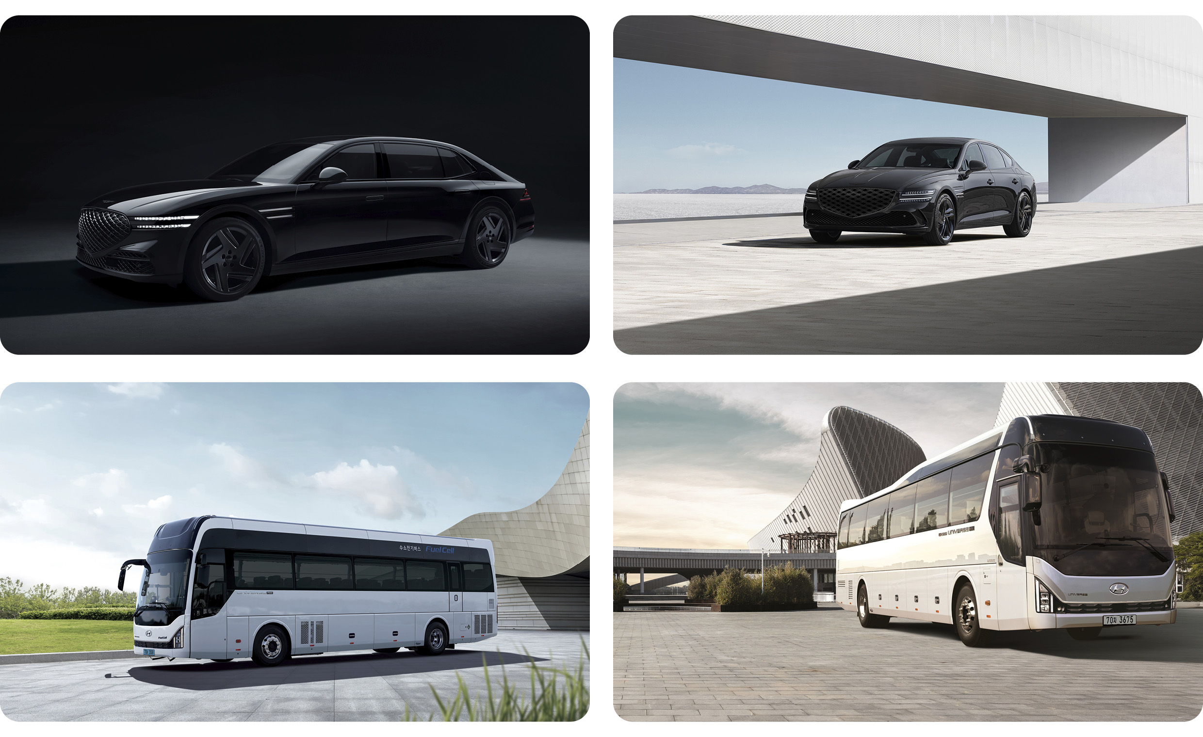 Several models of Hyundai Motor Group that served as protocol cars