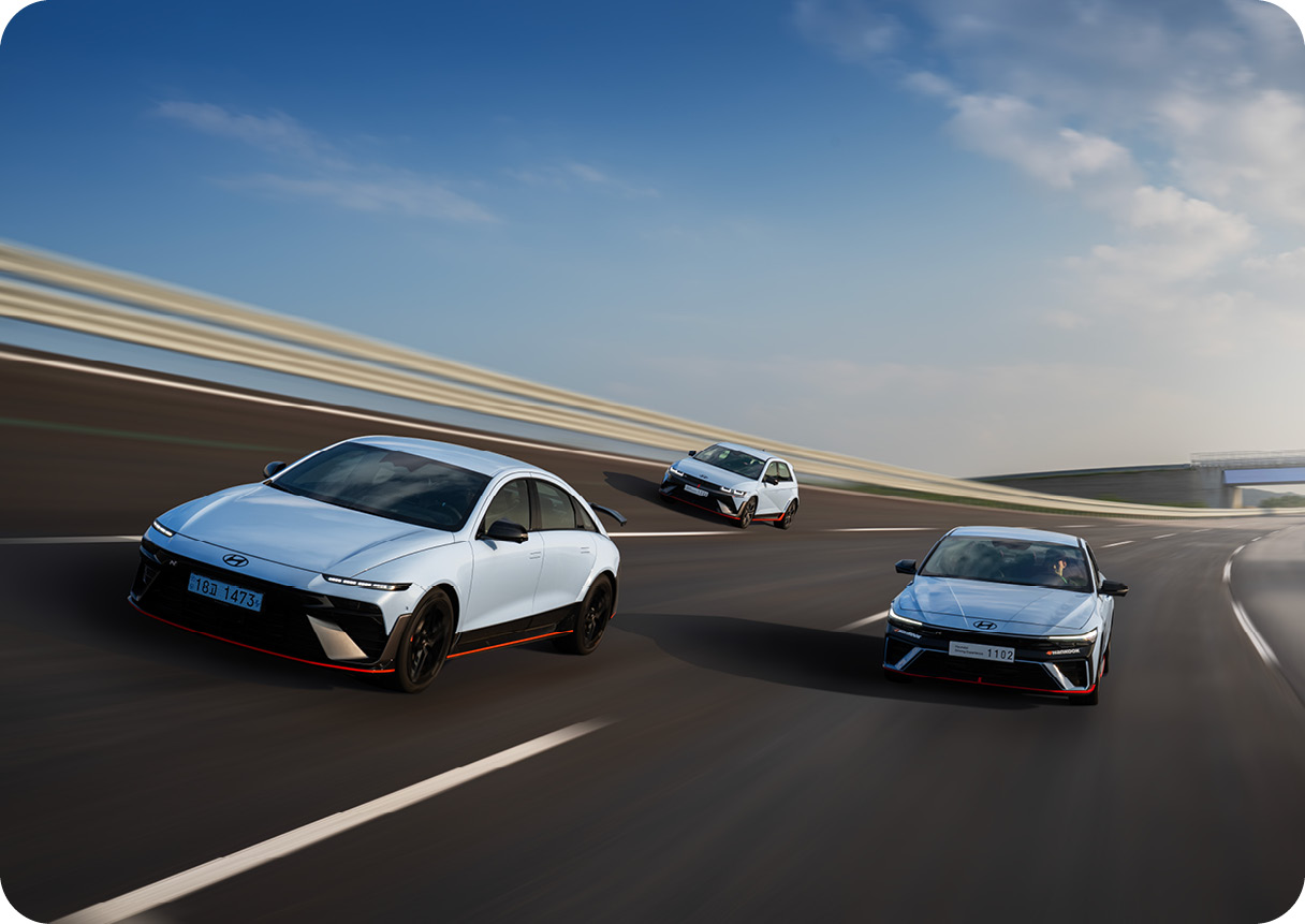 아이오닉 6 N, 아반떼 N, 아이오닉 5 N 주행 모습