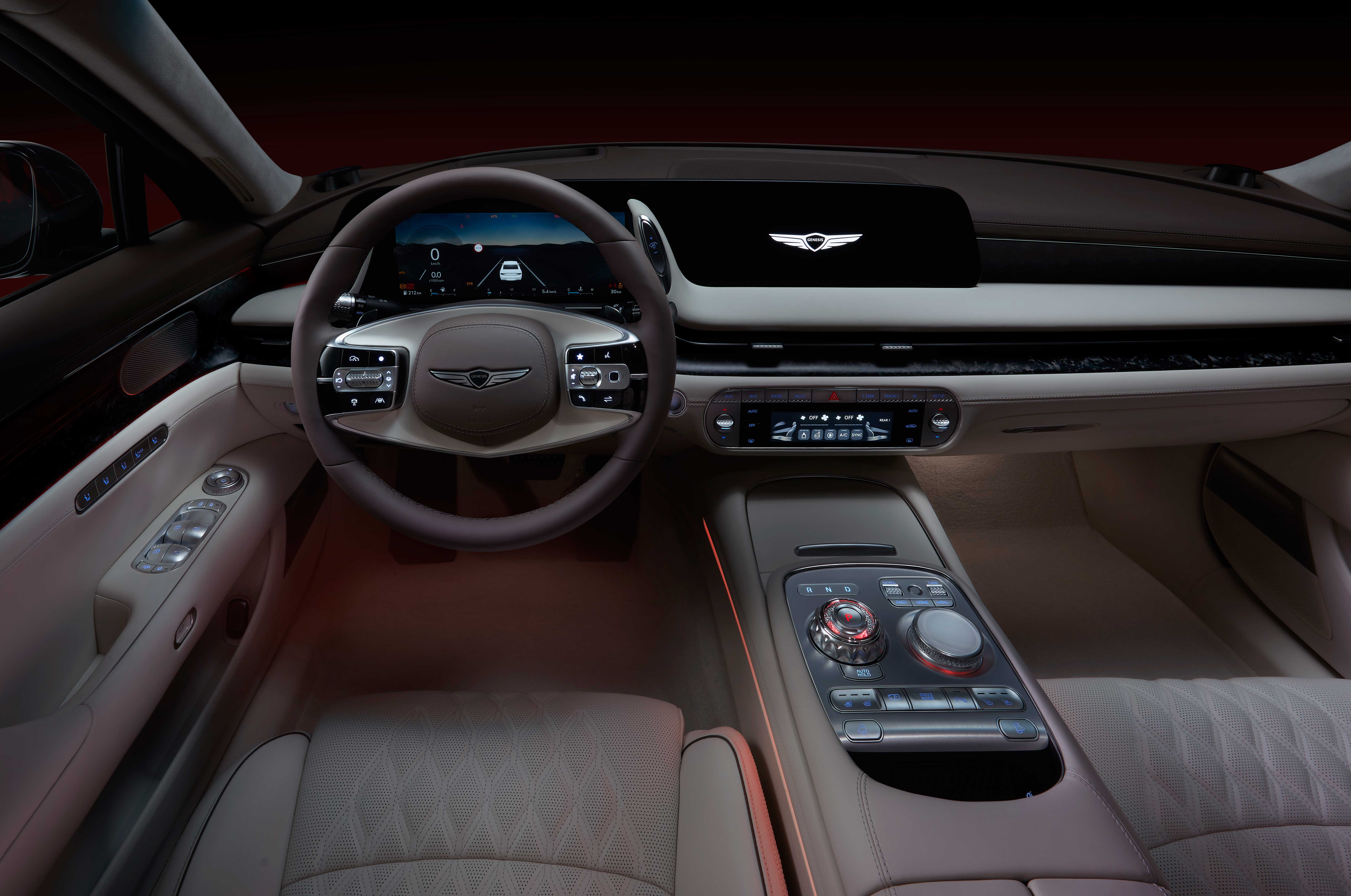 제네시스 G90 내부 (대시보드, 센터 페시아, 핸들)