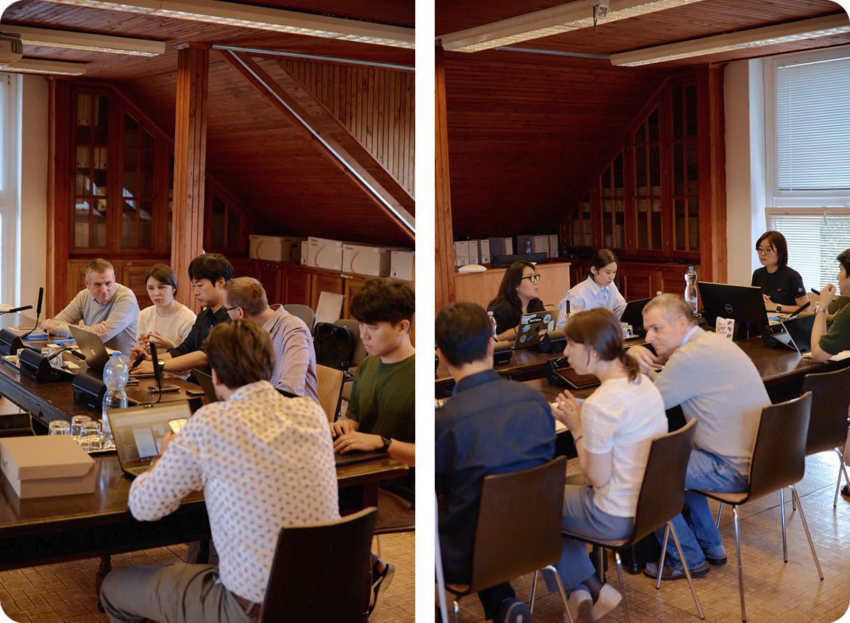 회의 중인 셔클팀의 모습