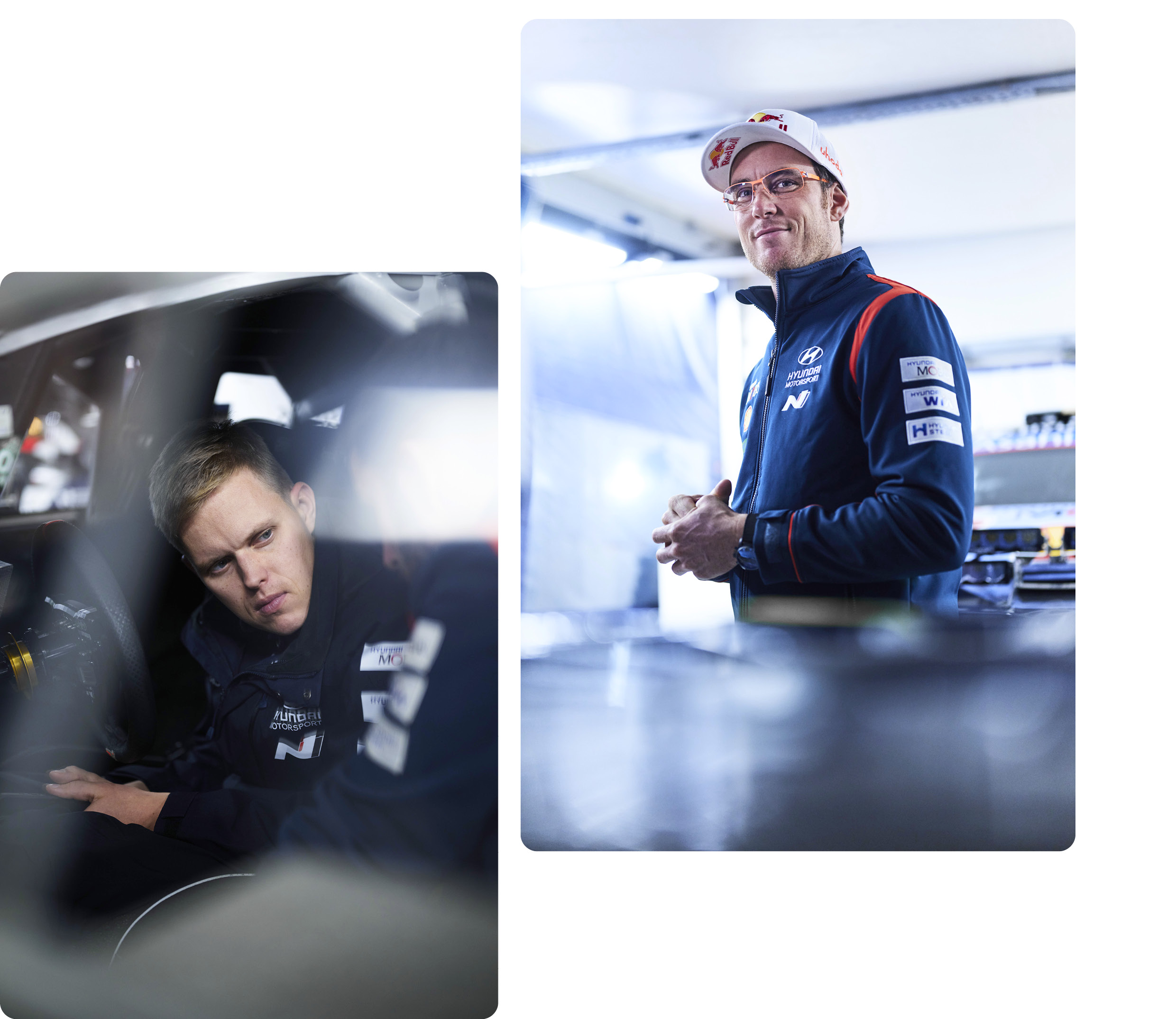 Hyundai team drivers Haute Tanak and Thierry Nouville Pose