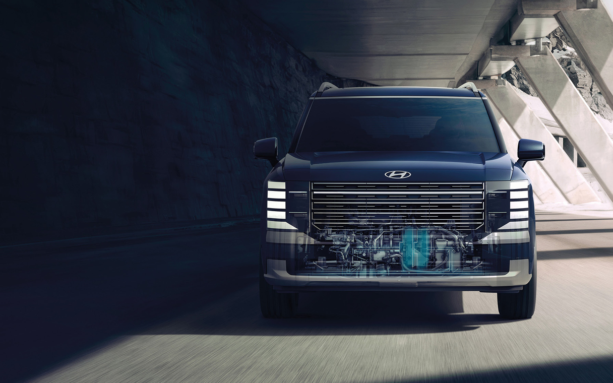 팰리세이드 하이브리드의 파워트레인 모습