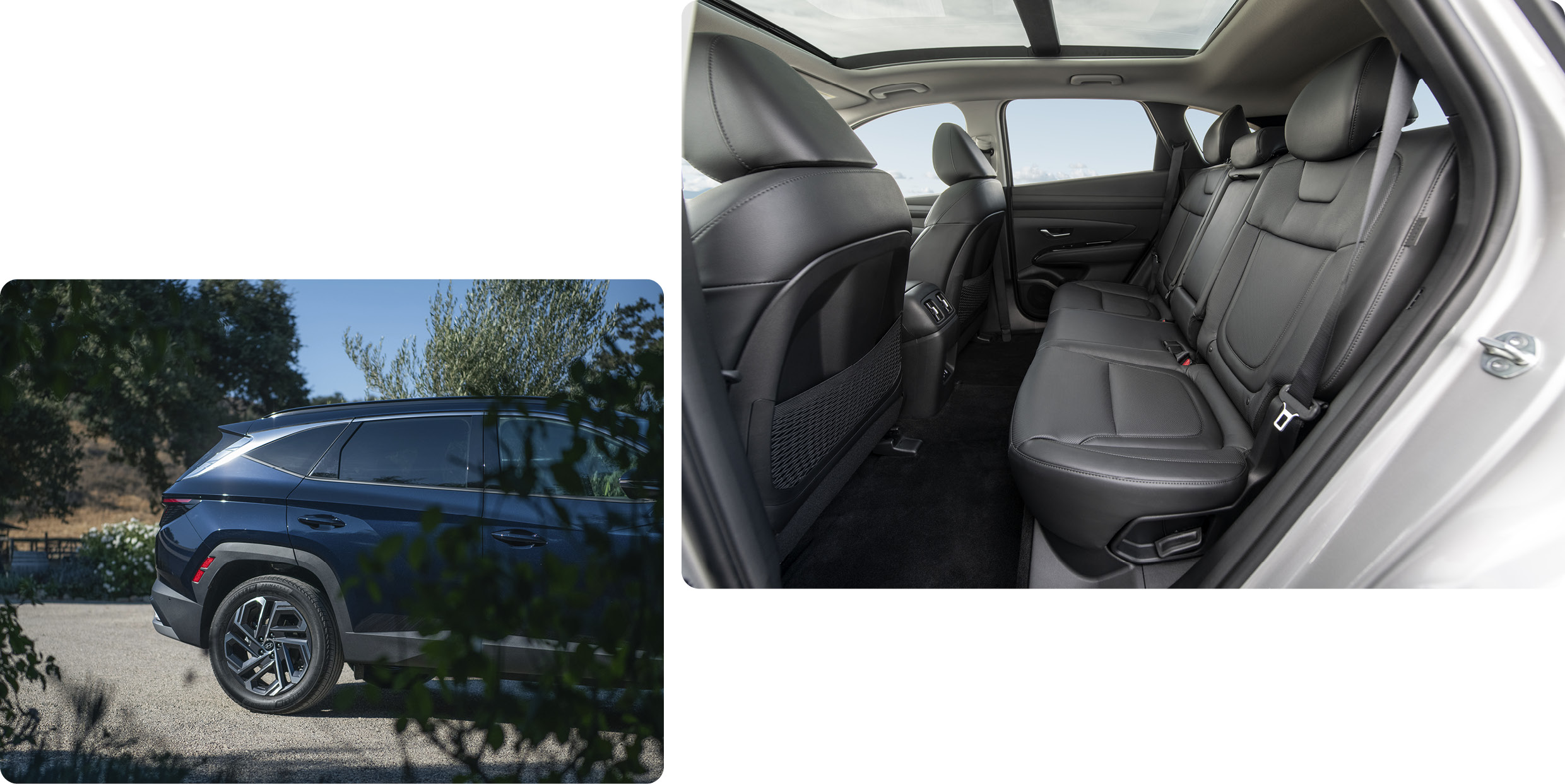 투싼 하이브리드의 2열 공간