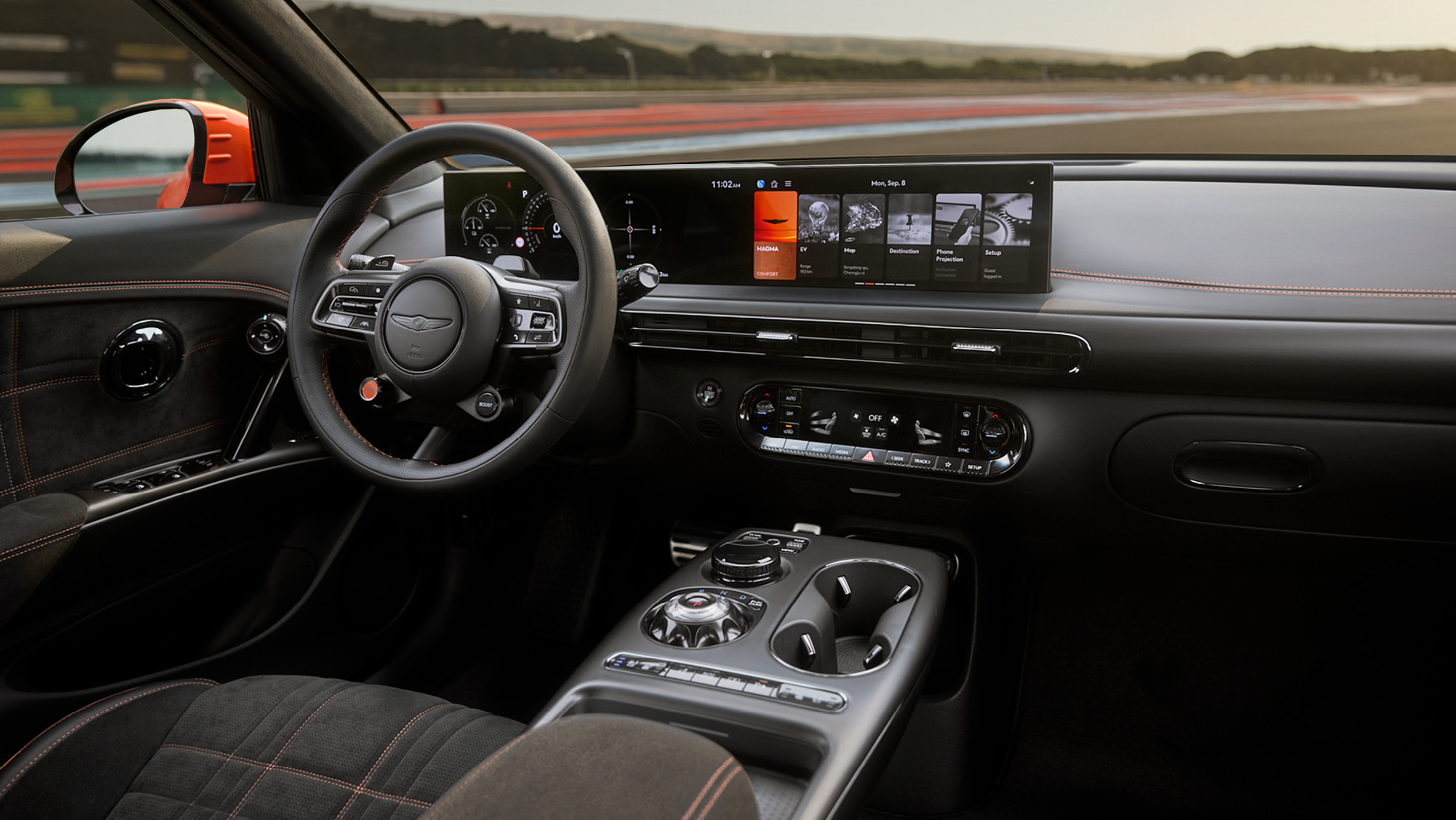 제네시스 GV60 마그마의 실내 모습