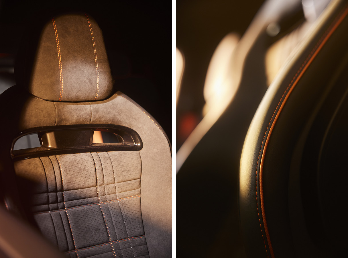 The look of the Genesis GV60 Magma's bucket seat