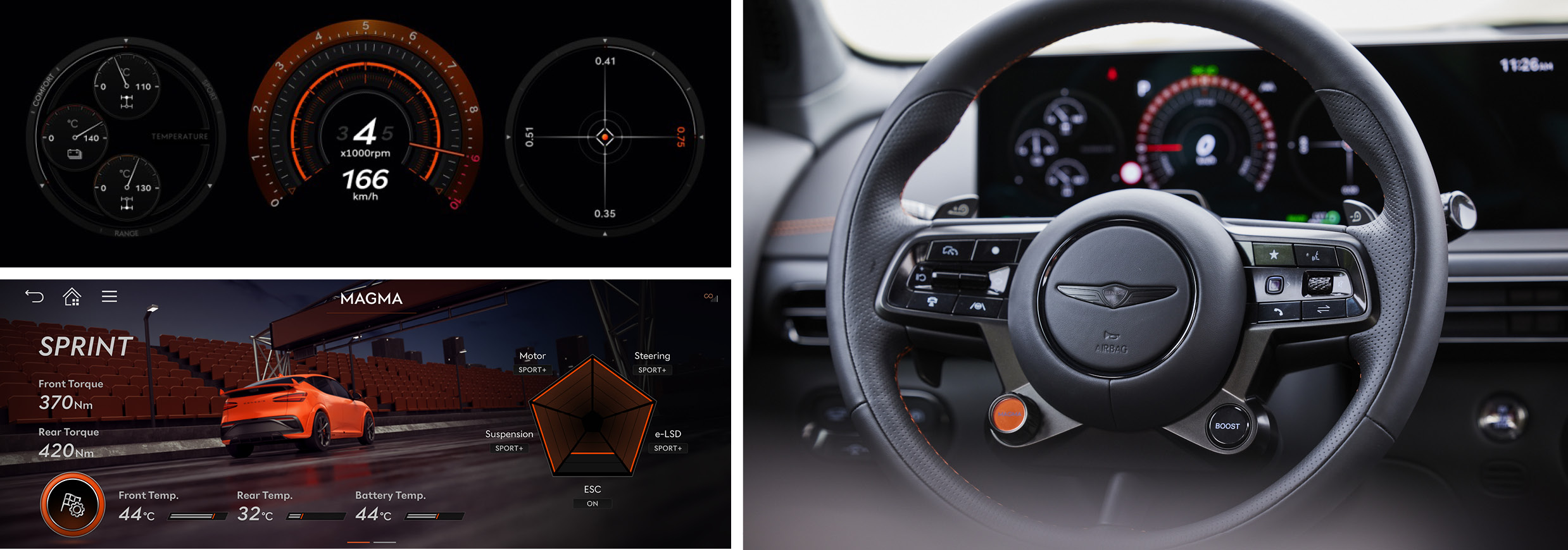 제네시스 GV60 마그마의 조작 계통의 모ㅡ