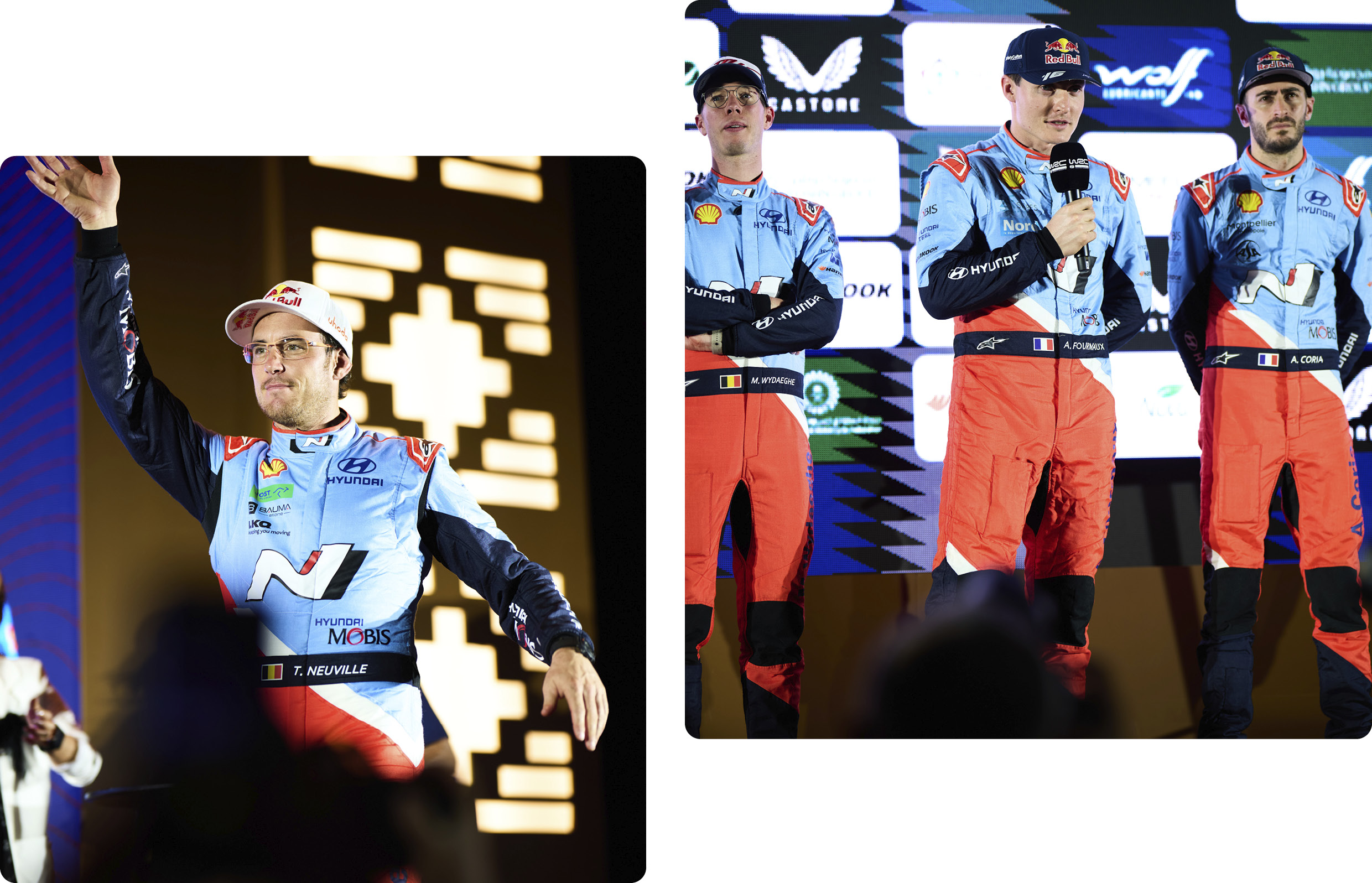 the drivers of hyundai world rally team