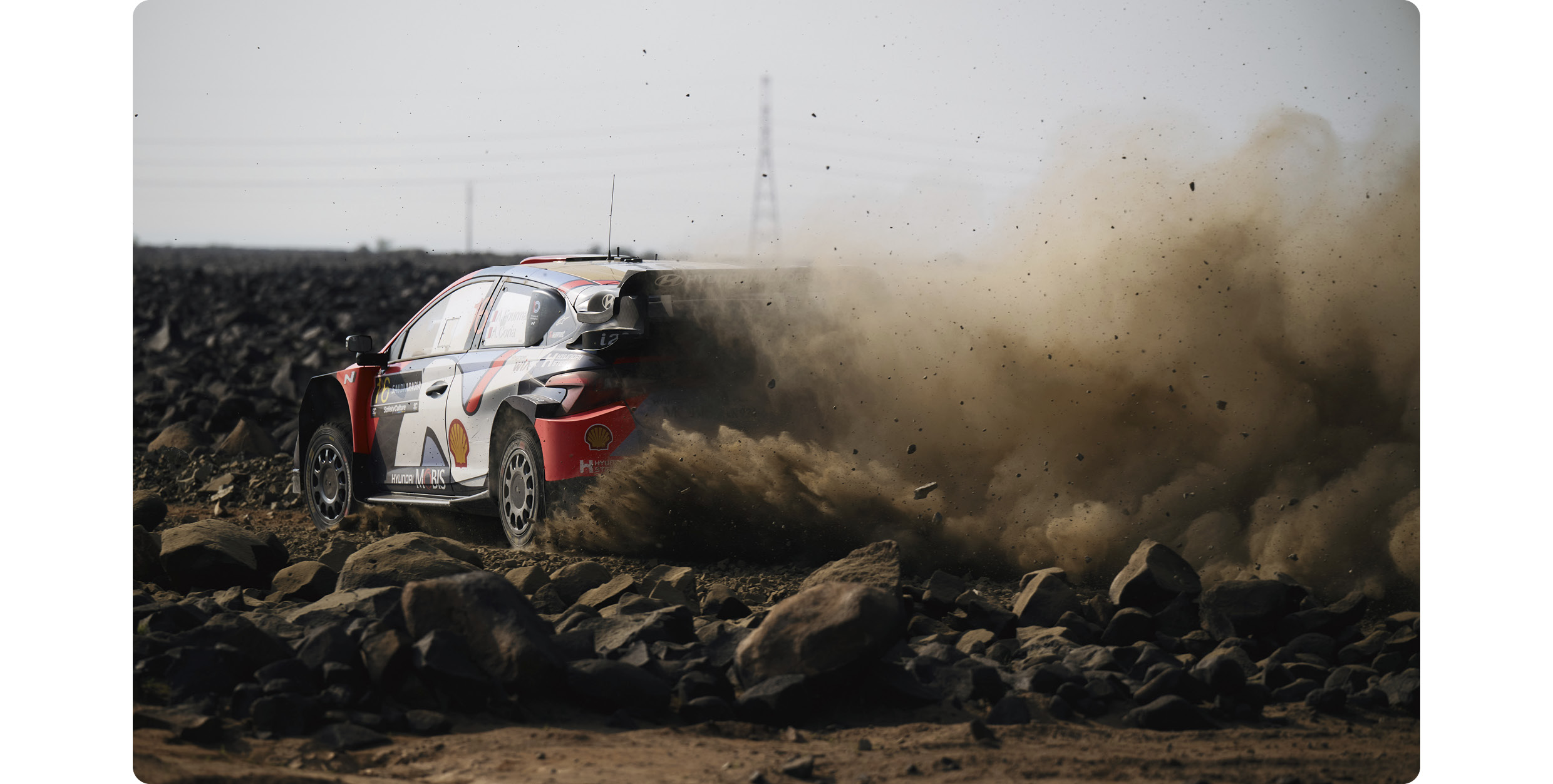 hyundai i20 rally 1 hybrid car is driving