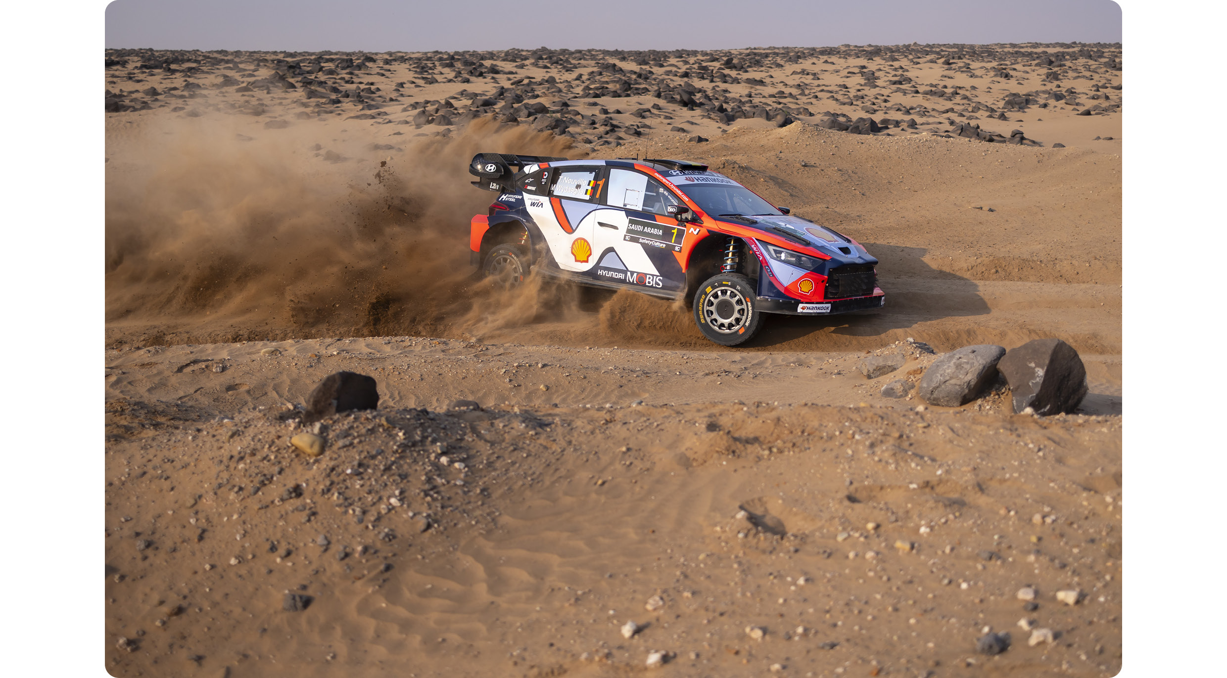 hyundai i20 rally 1 hybrid car is driving