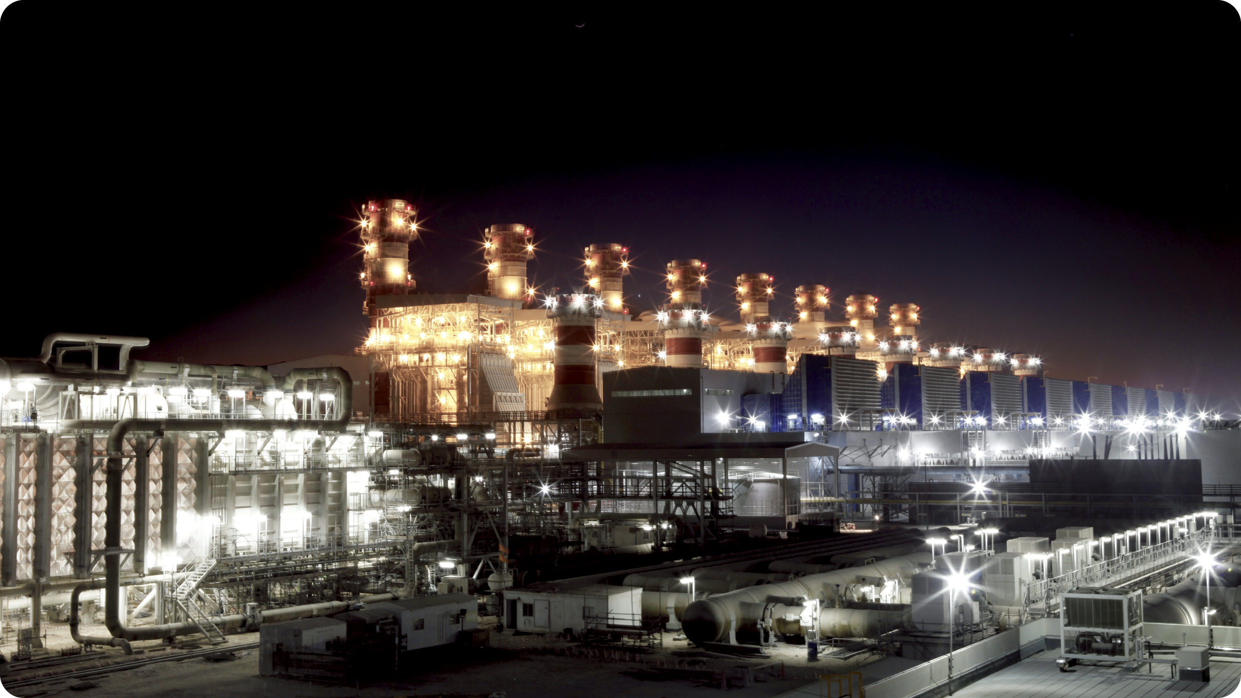 현대건설 카타르 라스파판 복합화력발전소의 전경