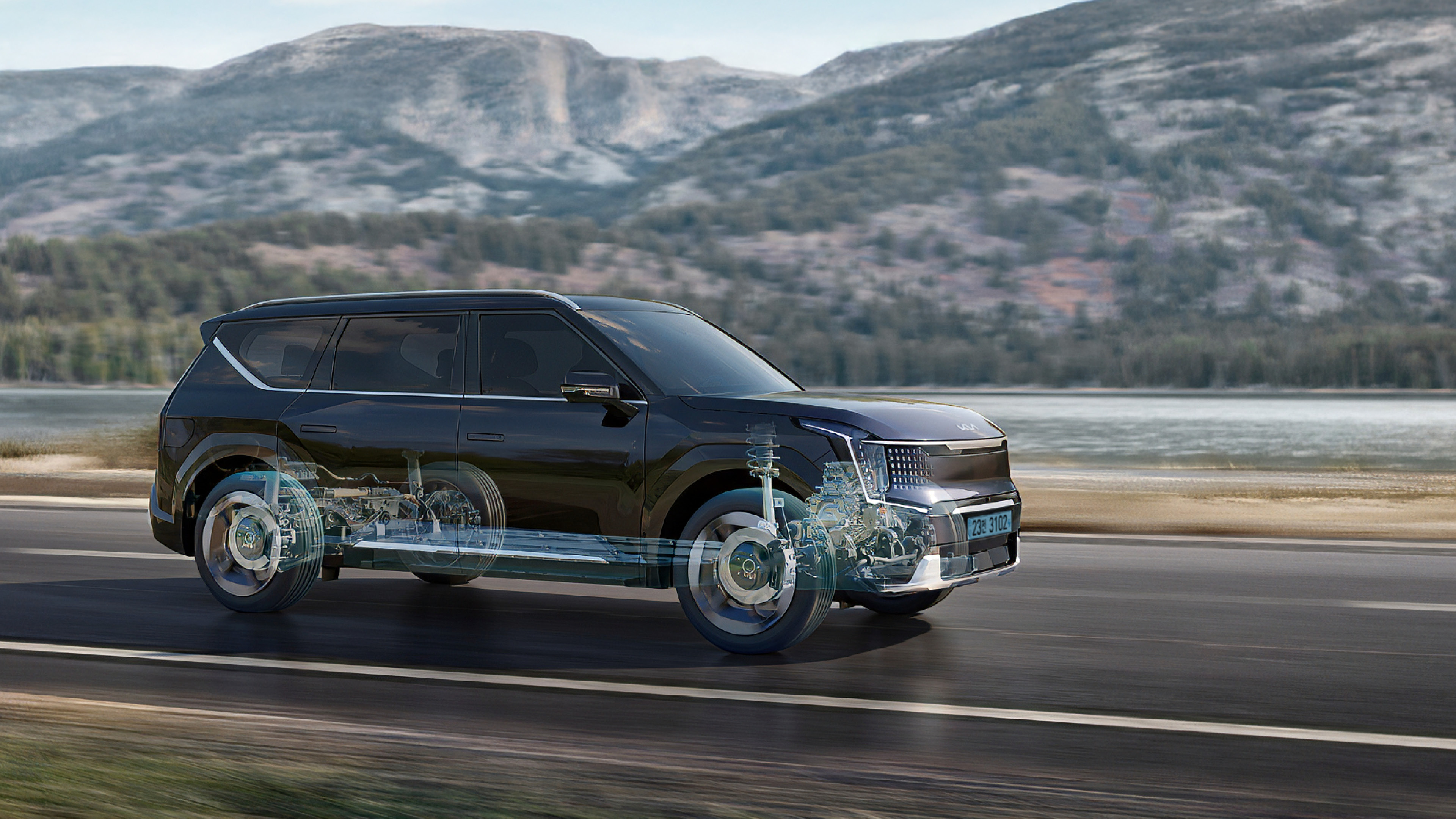 EV9의 주행 모습