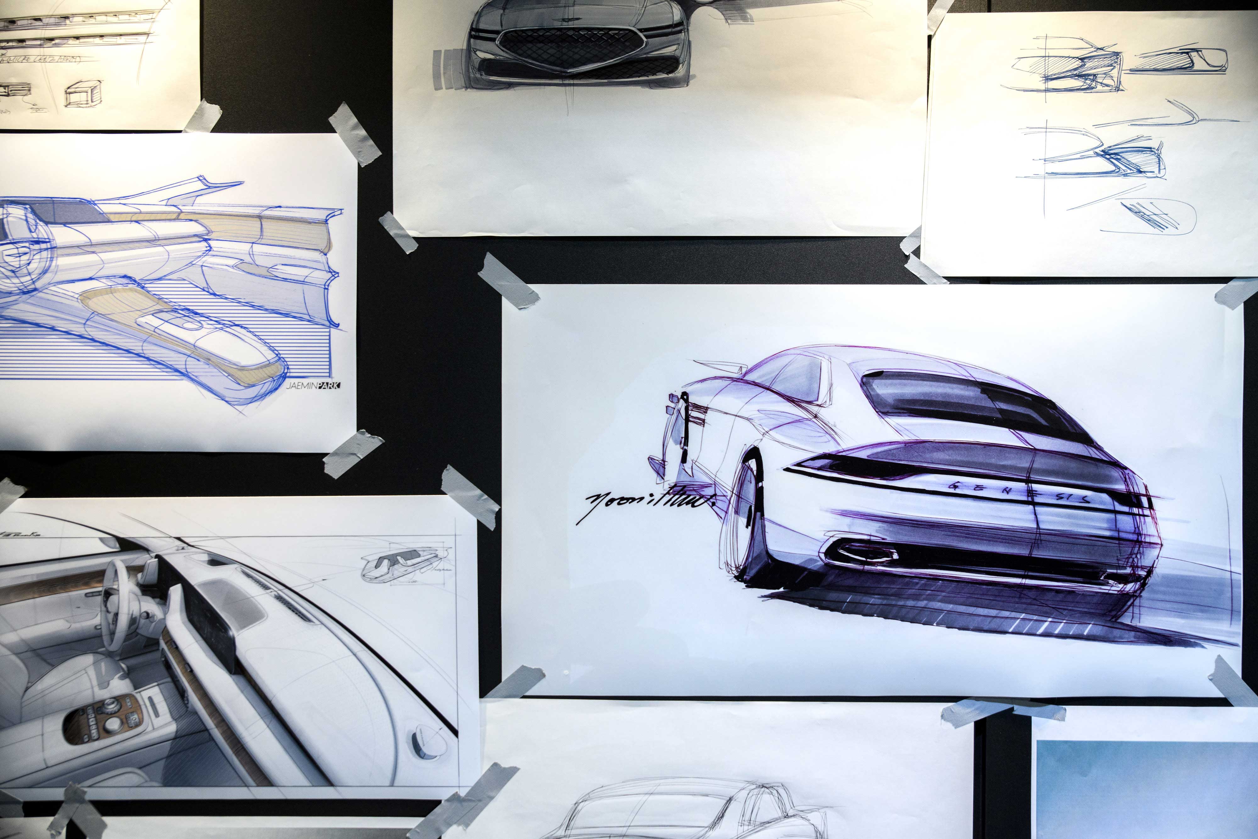 제네시스 G90 디자인 도면