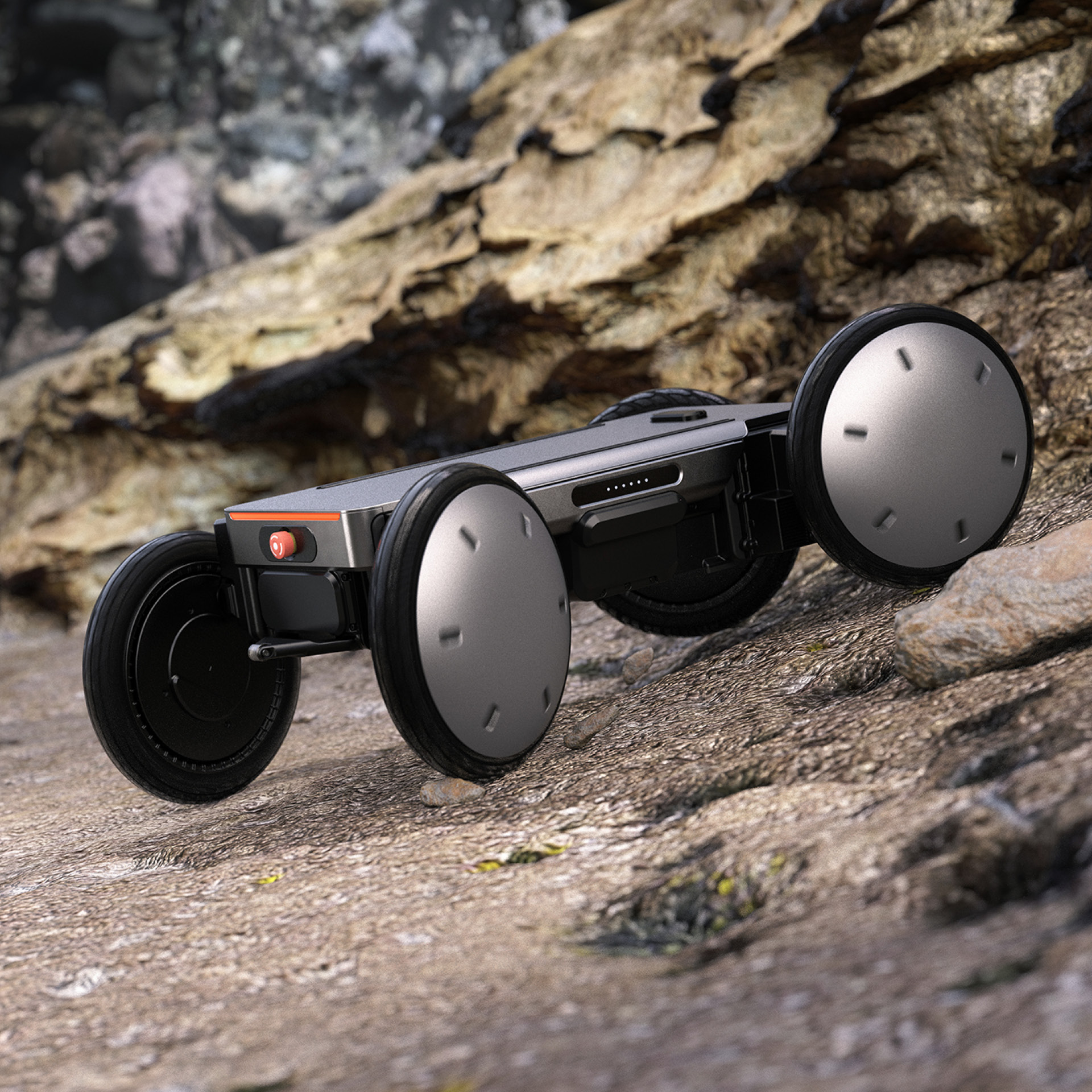 모베드 양산형 모델이 험로에 서 있는 모습