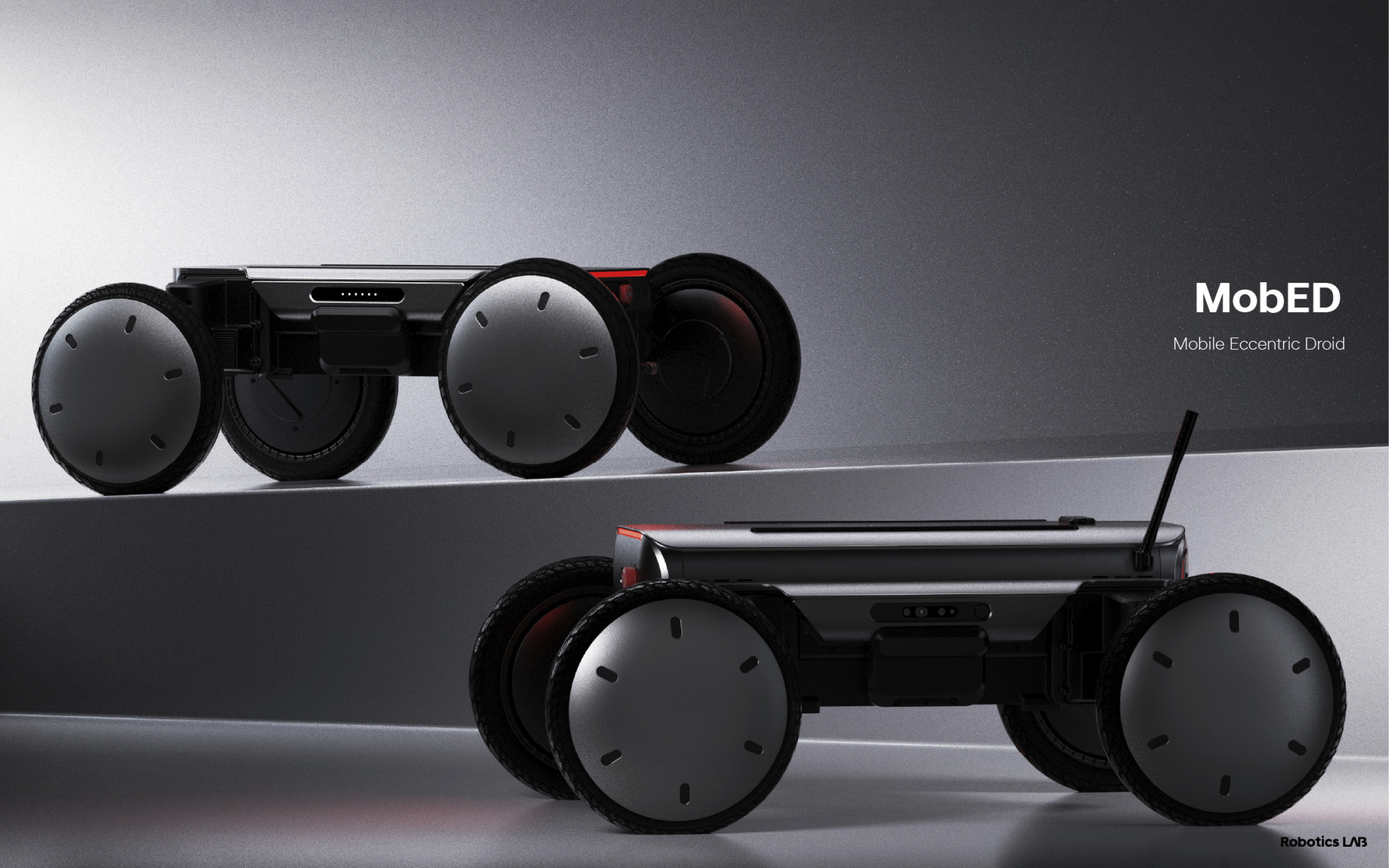 Two MobED mass-produced models are standing