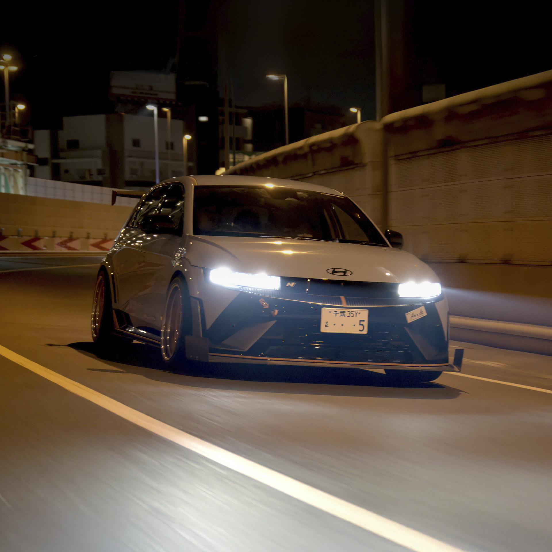 IONIQ 5 N speeding on the Japanese highway