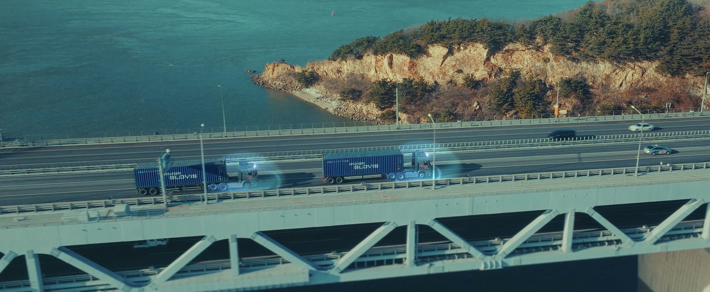 Logistics vehicles running in clusters through multilateral connections