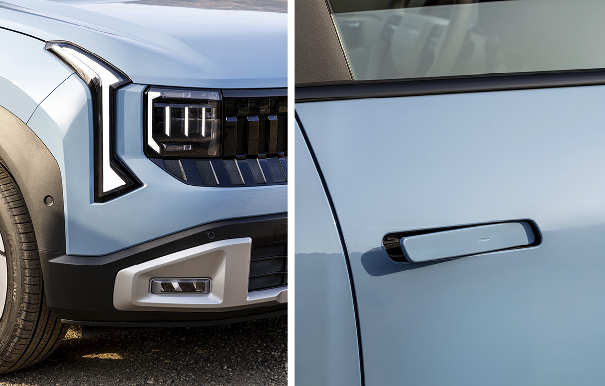 셀토스 주간주행등과 오토 플러시 도어 핸들 모습