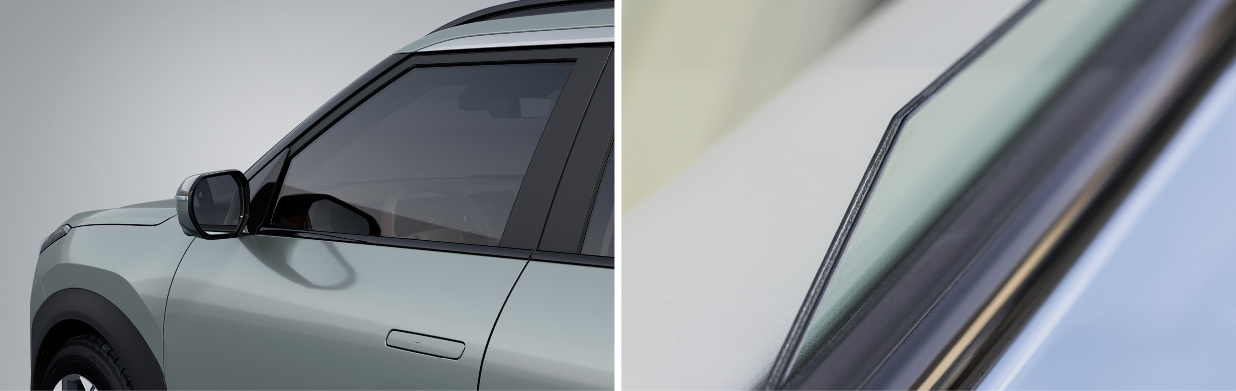 1열 도어와 1열 이중접합 차음 글라스 단면