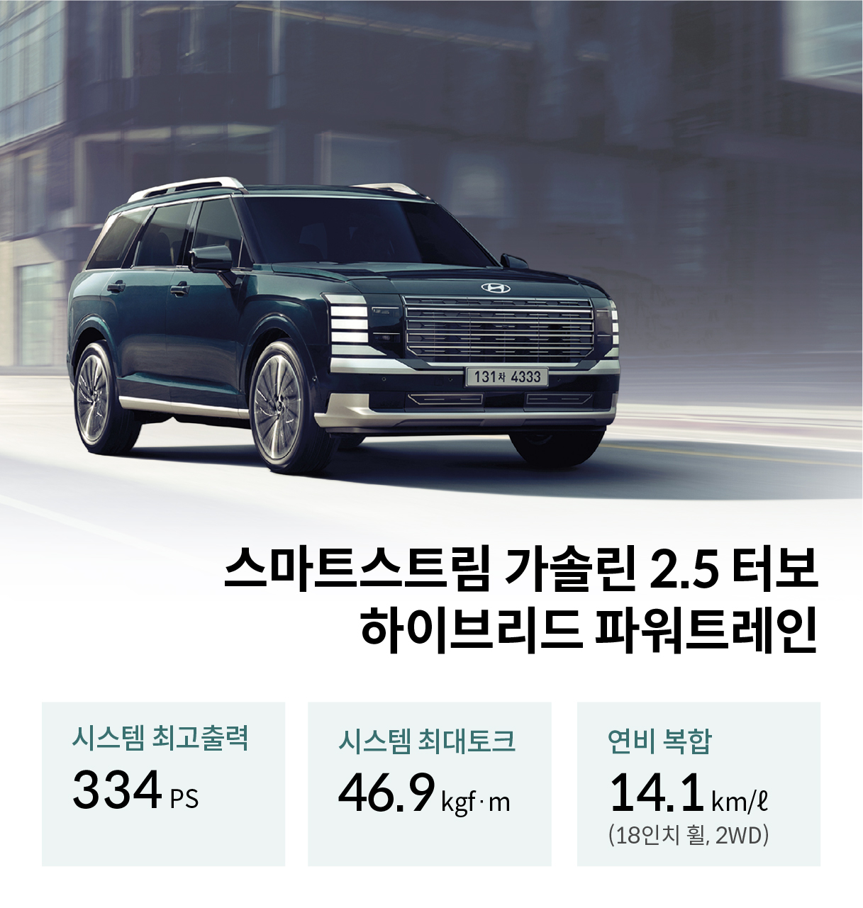 팰리세이드 하이브리드 제원 정보