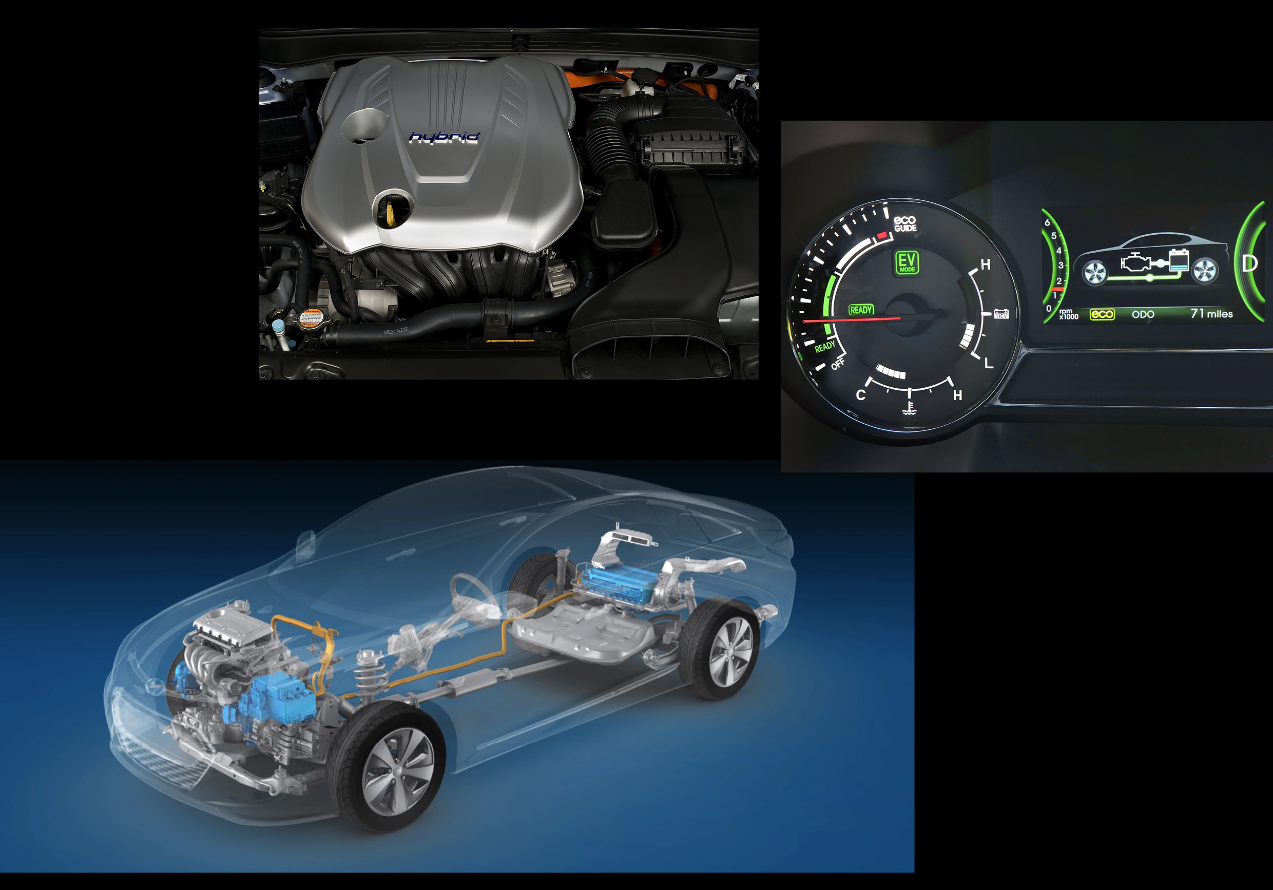 현대차그룹 하이브리드 모델의 디테일을 보여주는 사진