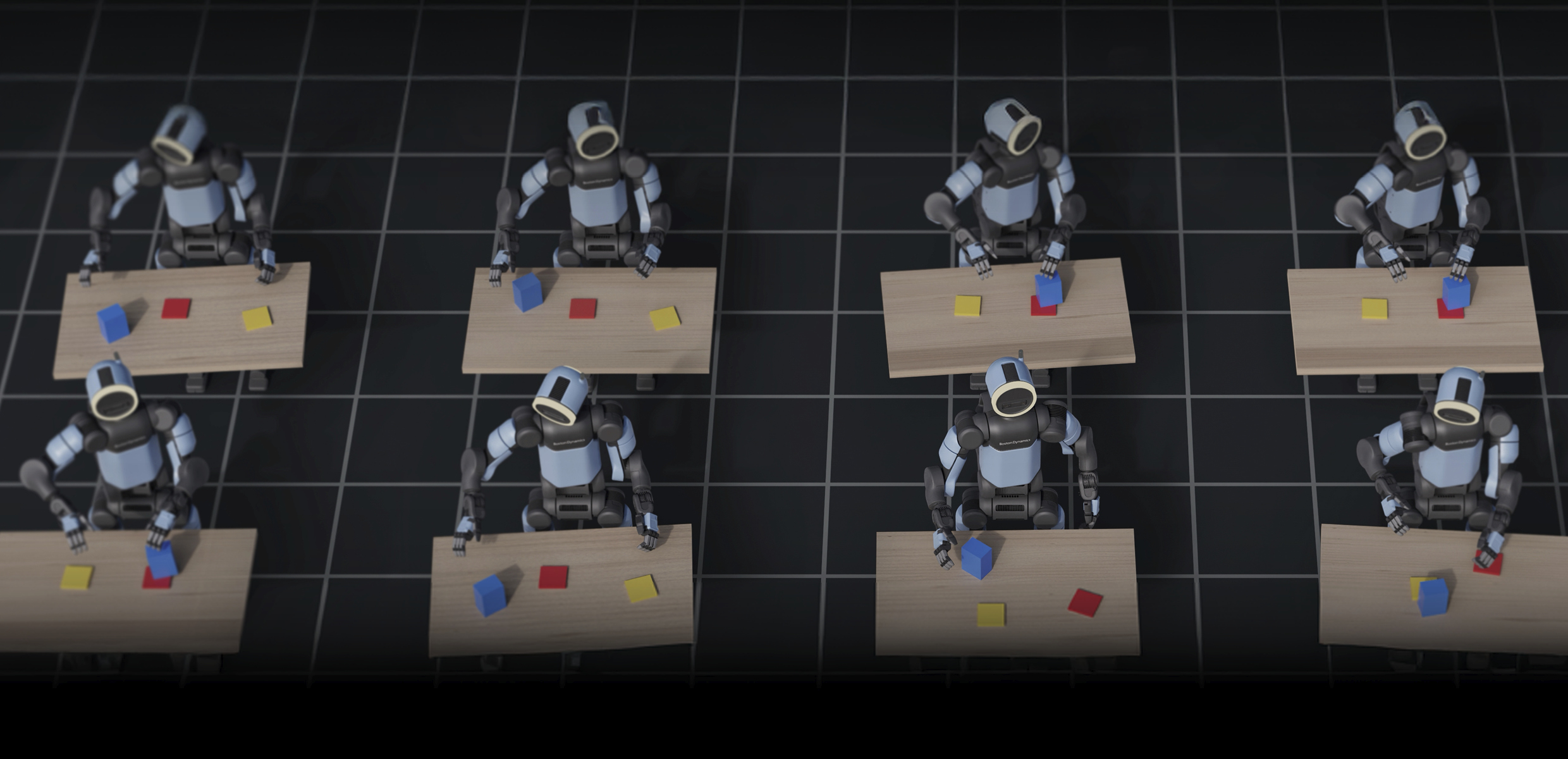 아틀라스 로봇이 물체의 색깔을 구분해 분류하는 모습