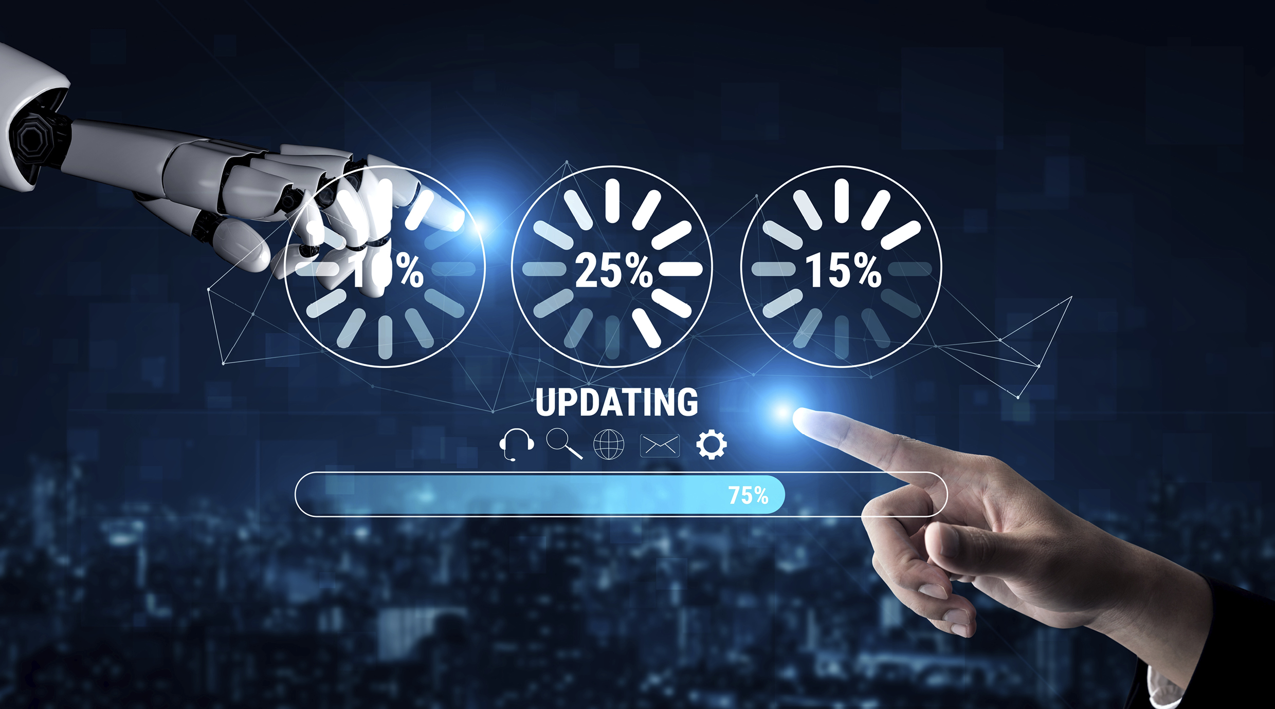 AI의 무선 업데이트 과정을 보여주는 모습