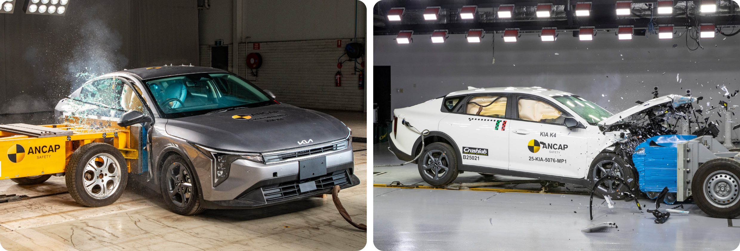 호주 ANCAP 정면 충돌 시험 및 측면 충돌 시험에 동원된 기아 K4