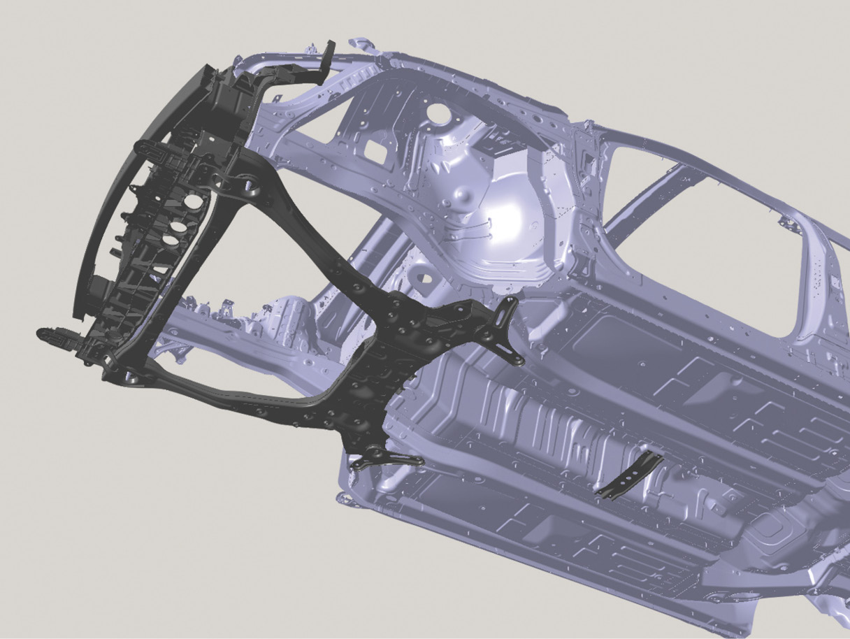 현대차그룹 3세대 플랫폼의 전방 다중 골격 구조