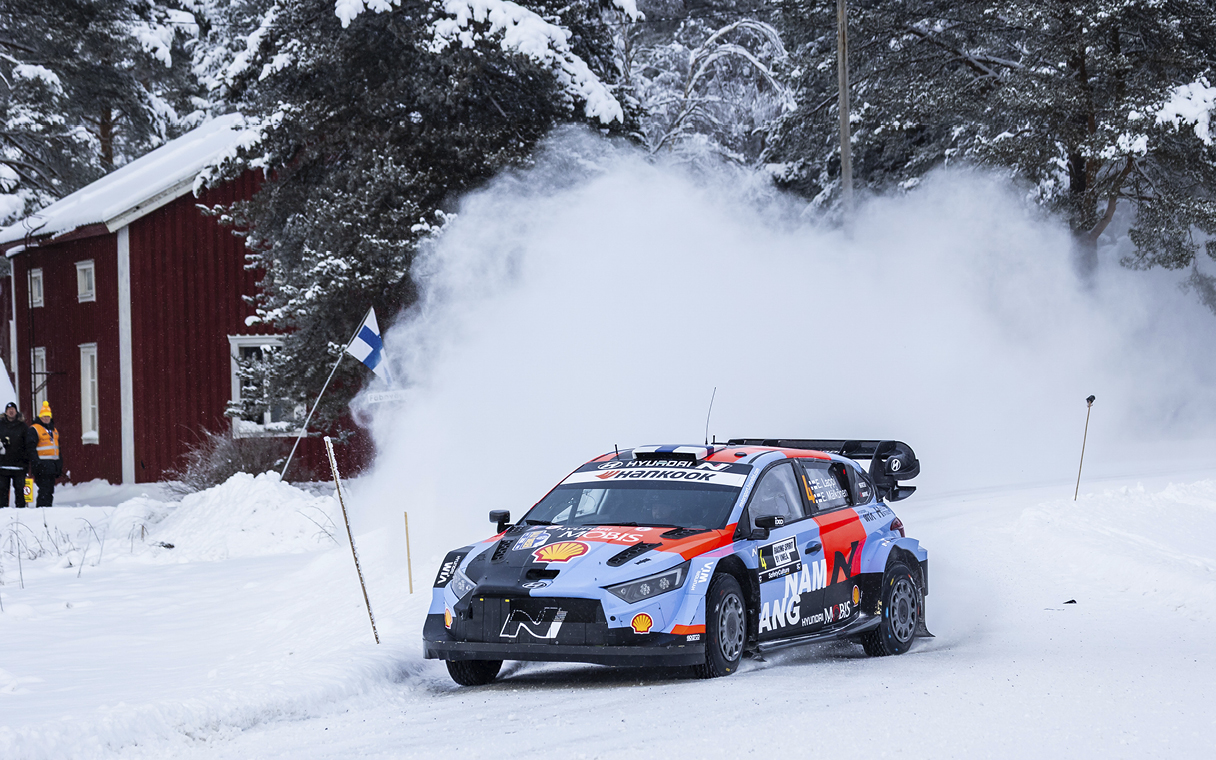Hyundai i20N Rally1 Vehicle running Through the Snow