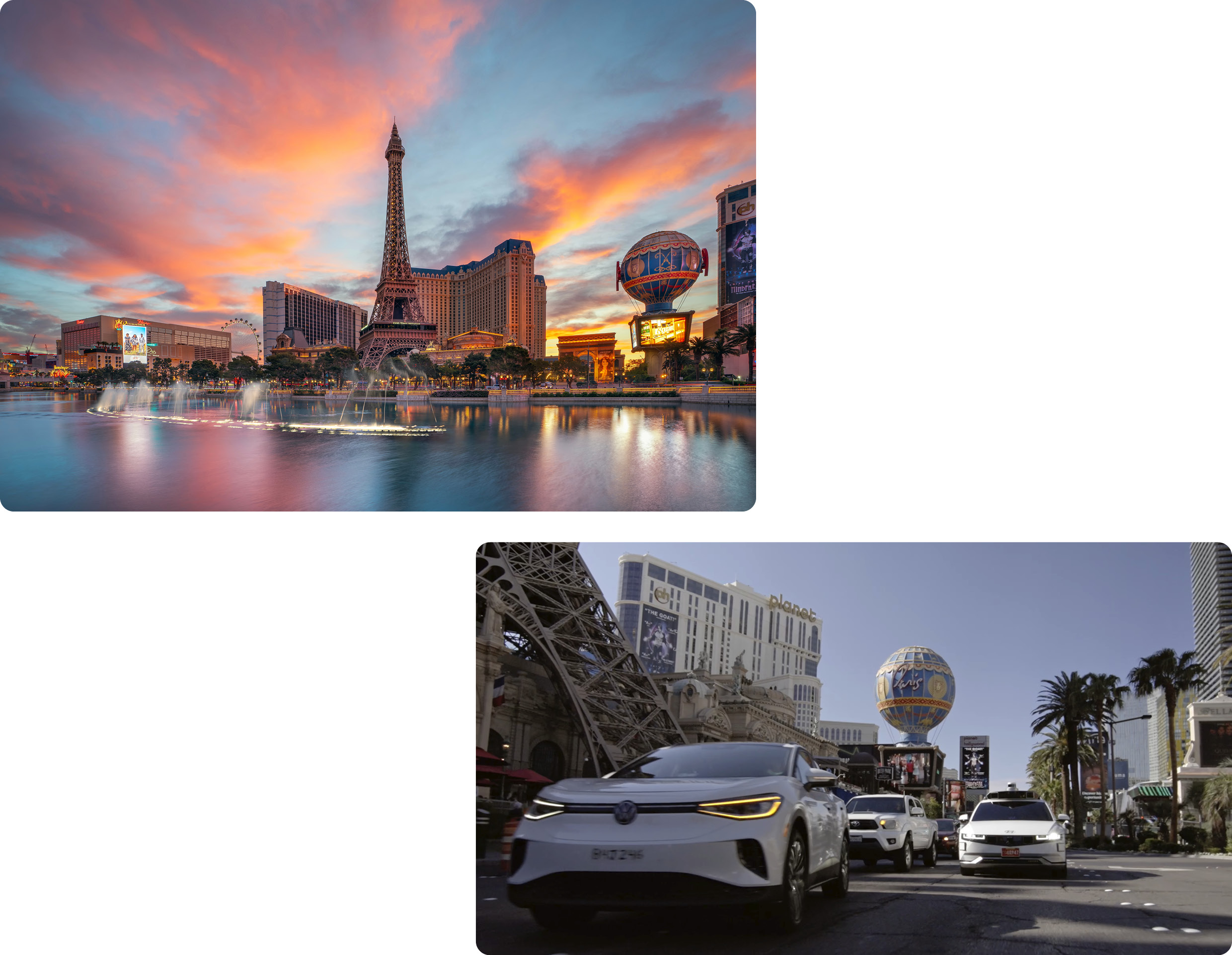 아이오닉 5 로보택시가 라스베이거스를 주행하는 모습