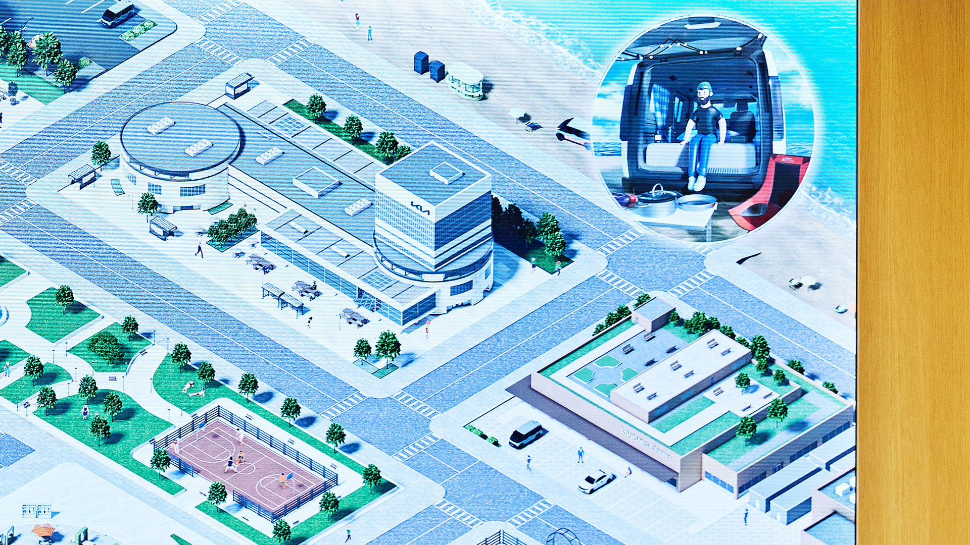 기아 타운(KIA Town) 클로즈업한 사진