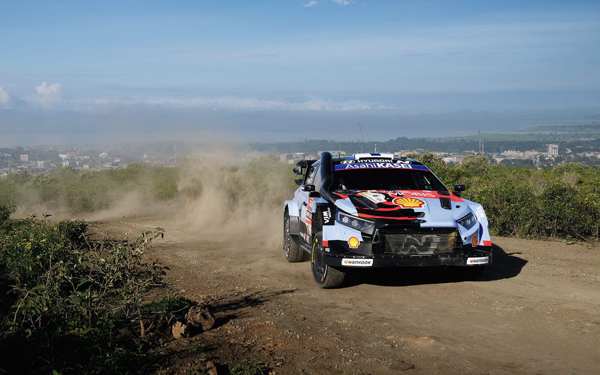 Scene of i20N Rally1 running